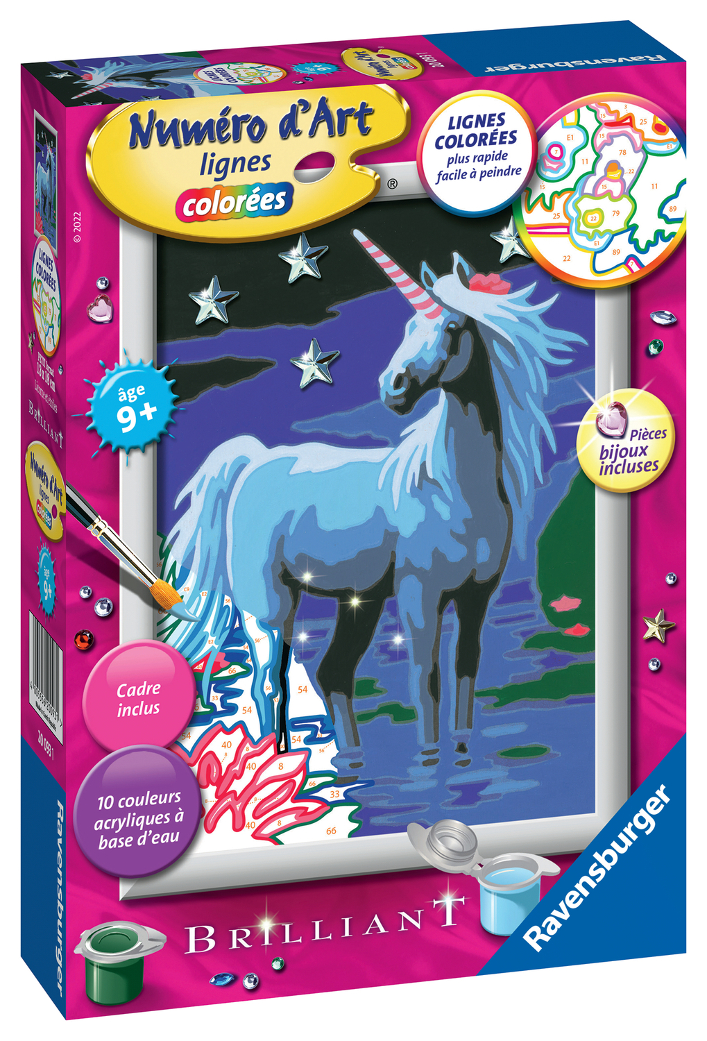 Numéro d'art - petit - Licorne et étoiles, RAVENSBURGER