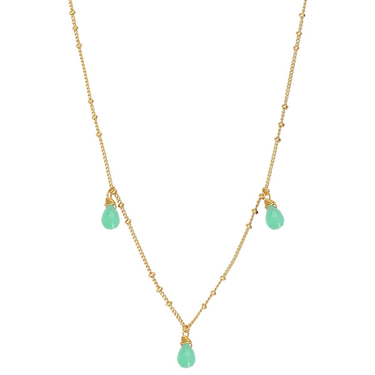 Collier chrysoprase doré - danae, CAROLINE NAJMAN