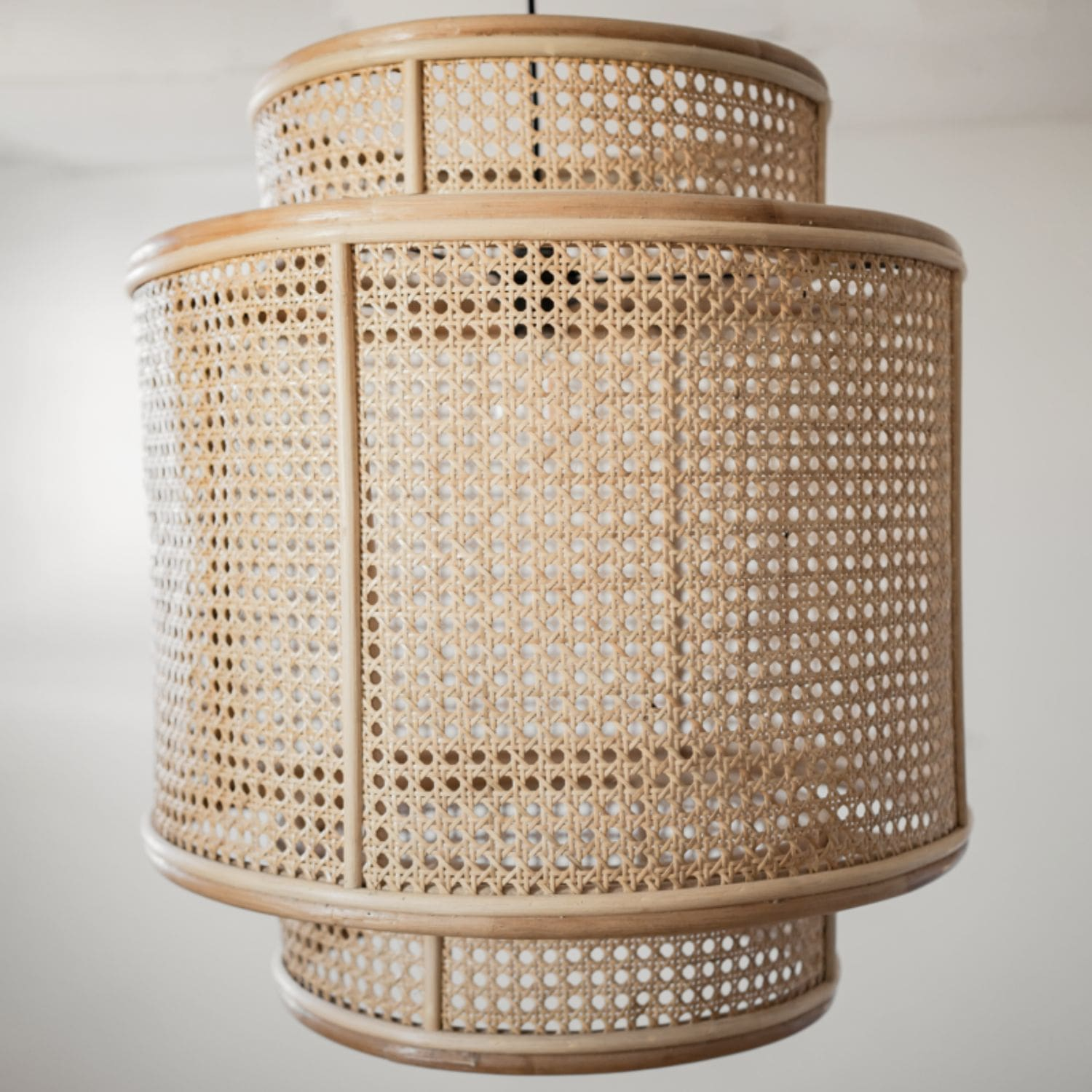 Suspension/abat-jour ronde cannage 50cm - JACK, SAUDARA COLLECTIONS