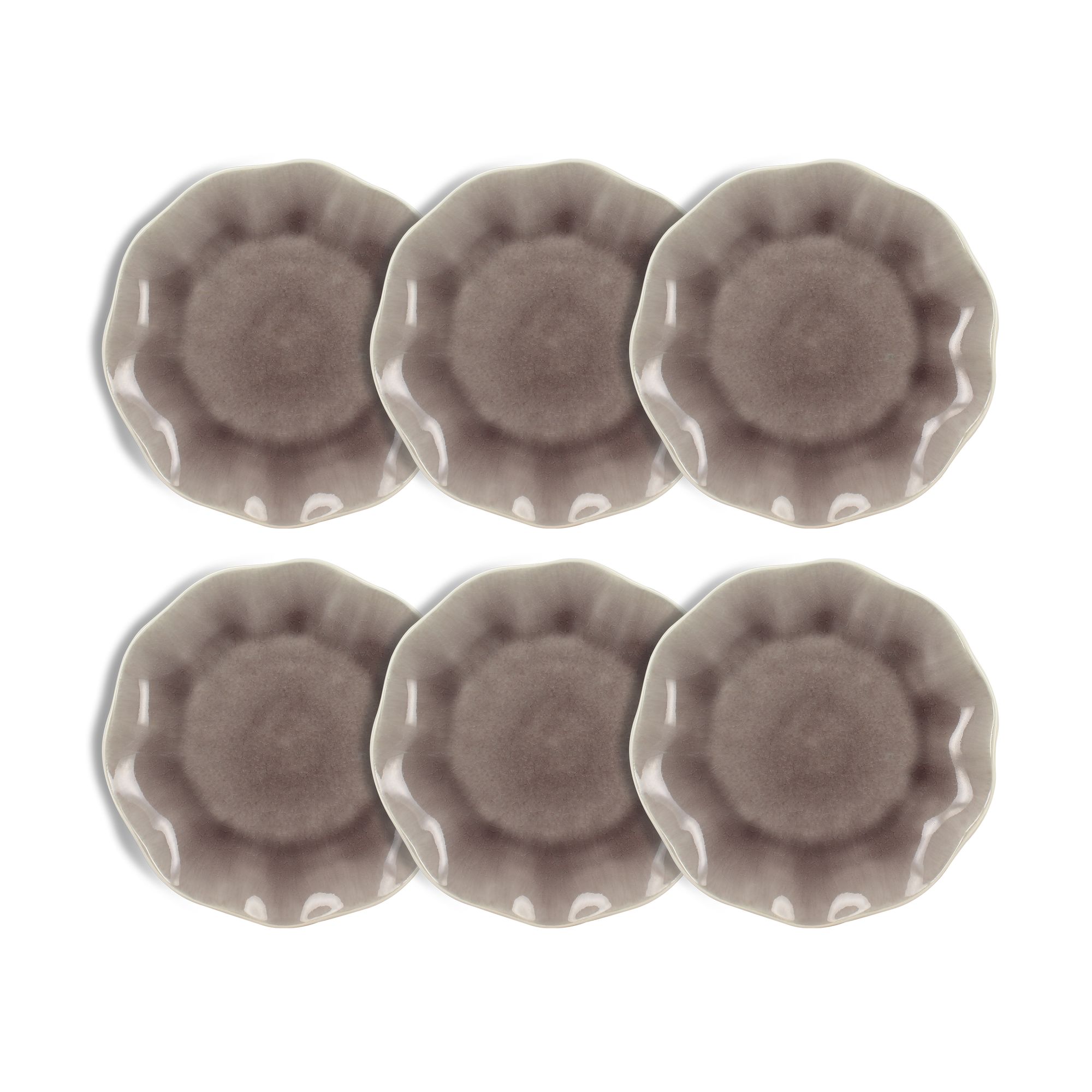 Lot de 6 assiettes à desserts 21,5cm en grès, NOVA, OGO LIVING