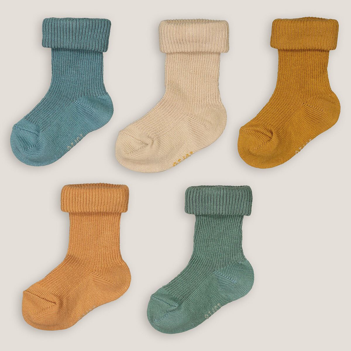 Pack of 5 Pairs of Turnover Socks in Cotton Mix