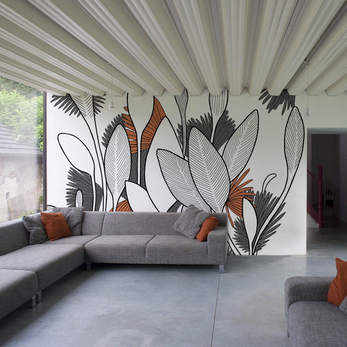 Papier peint panoramique Végétal, Vert 150 x 250cm, ACTE DECO
