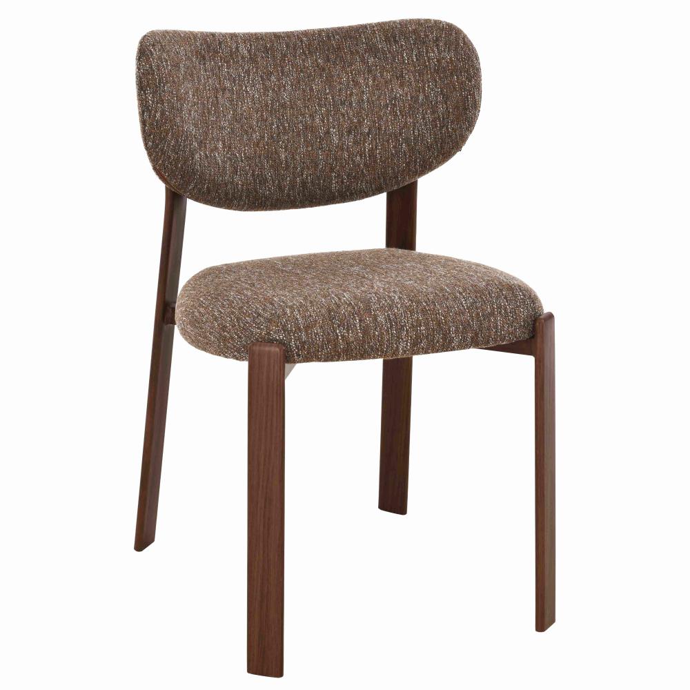 Chaise de salle à manger en tissu avec piètement finition noyer Dino (lot de 2), AMADEUS