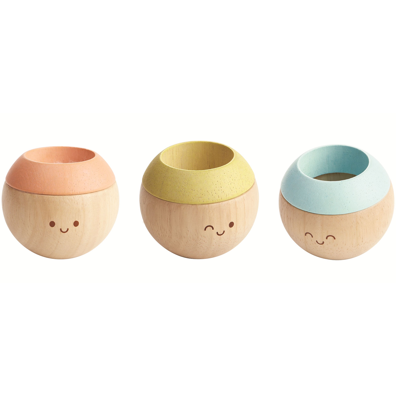 Têtes sensorielles en bois pastel, PLAN TOYS