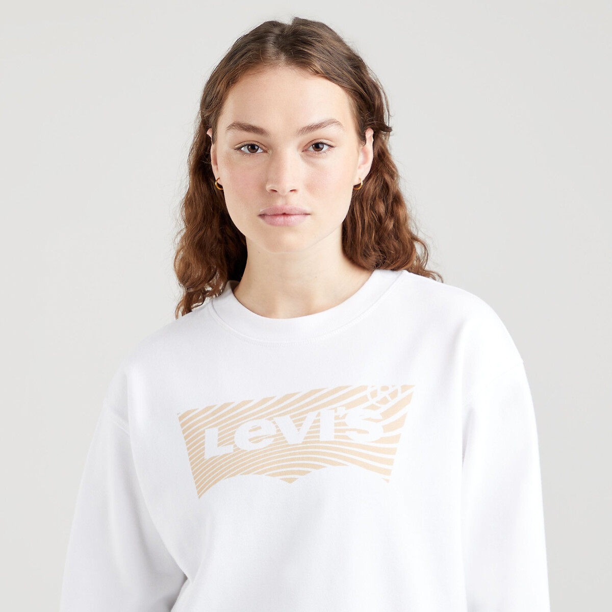 Logo print cotton sweatshirt with crew neck white Levi's | La Redoute
