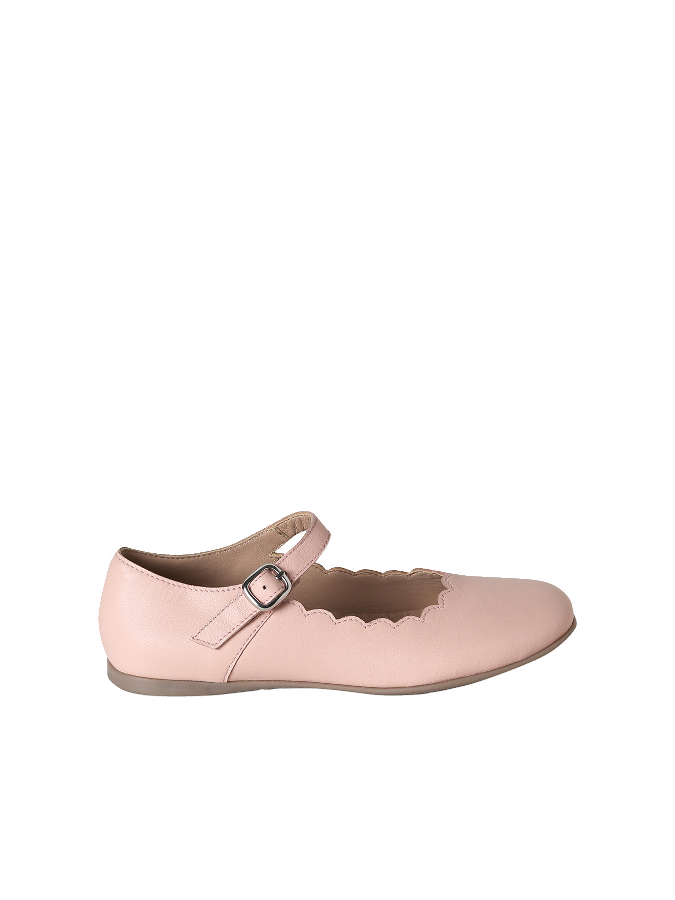 Ballerines cuir feston, VERTBAUDET