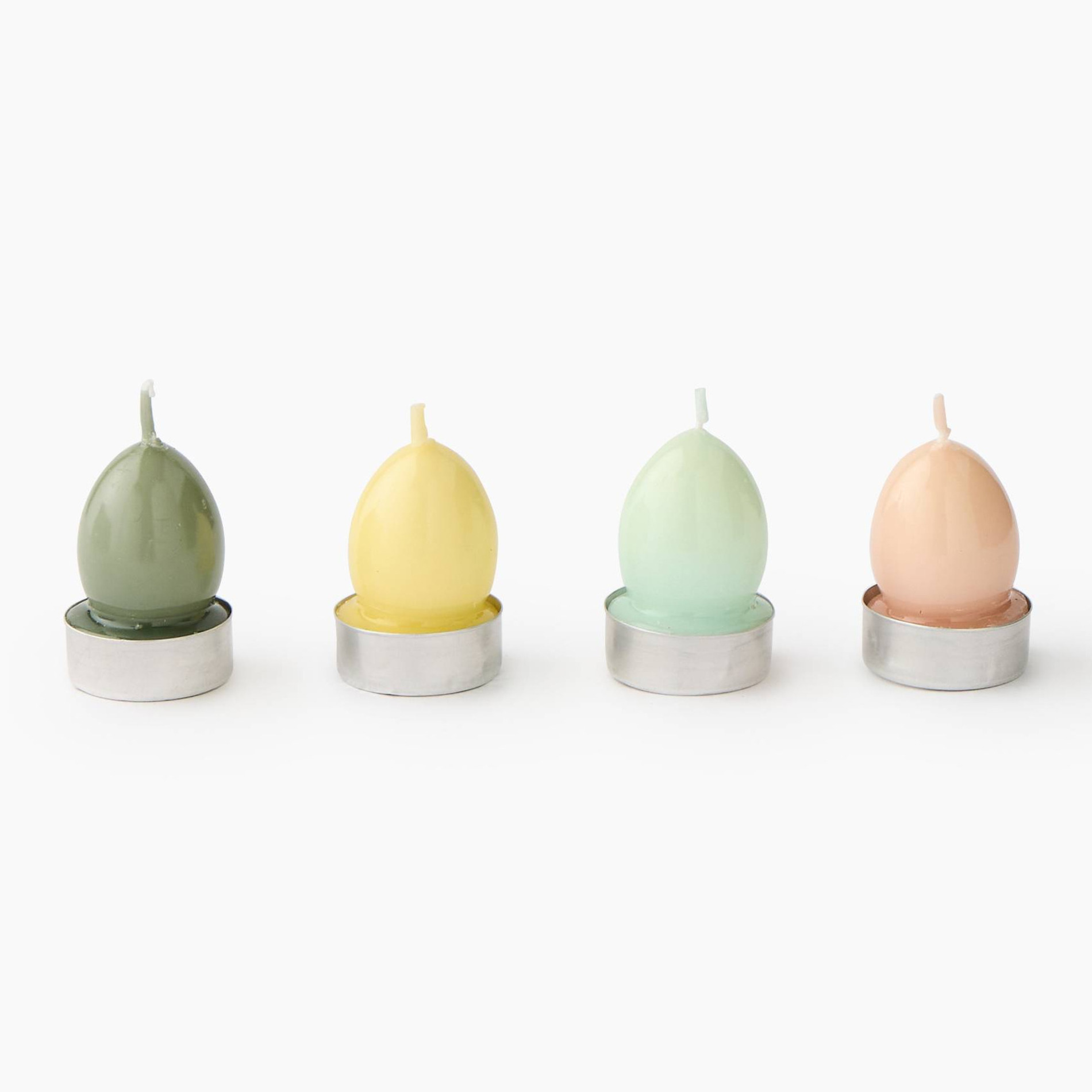 Set de 4 bougies oeufs, 19 x 4.9 x 5.7 cm, cire, MONOPRIX
