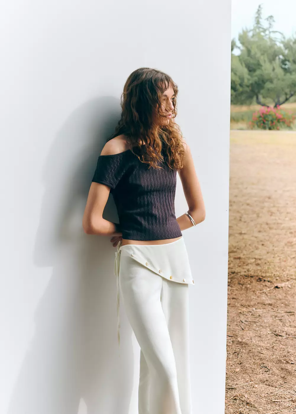 Pantalon droit foulard, MANGO TEEN