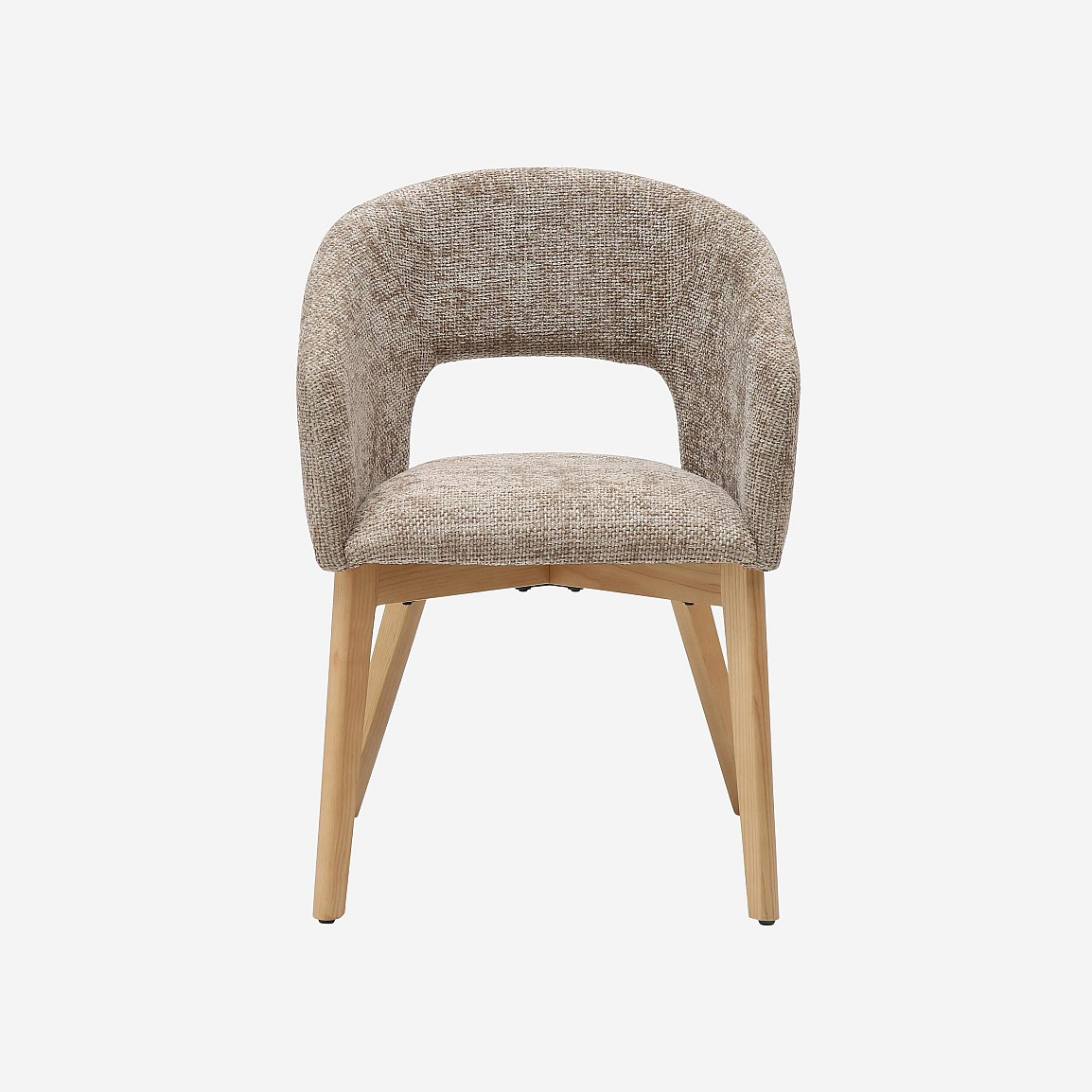 Lot de 2 chaises en tissu chenille et chêne avec accoudoirs, HABITAT