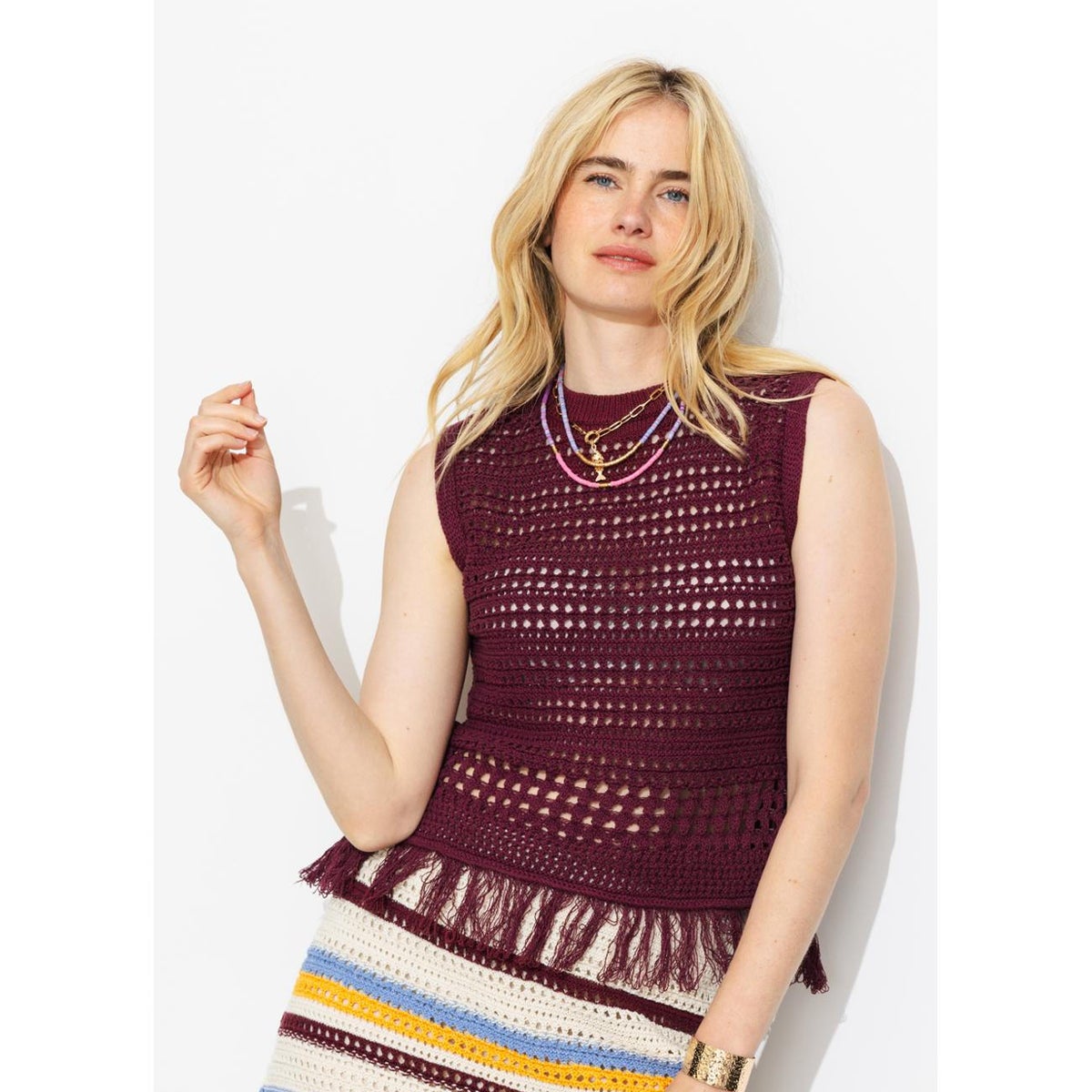 Pull en crochet sans manches, PROMOD