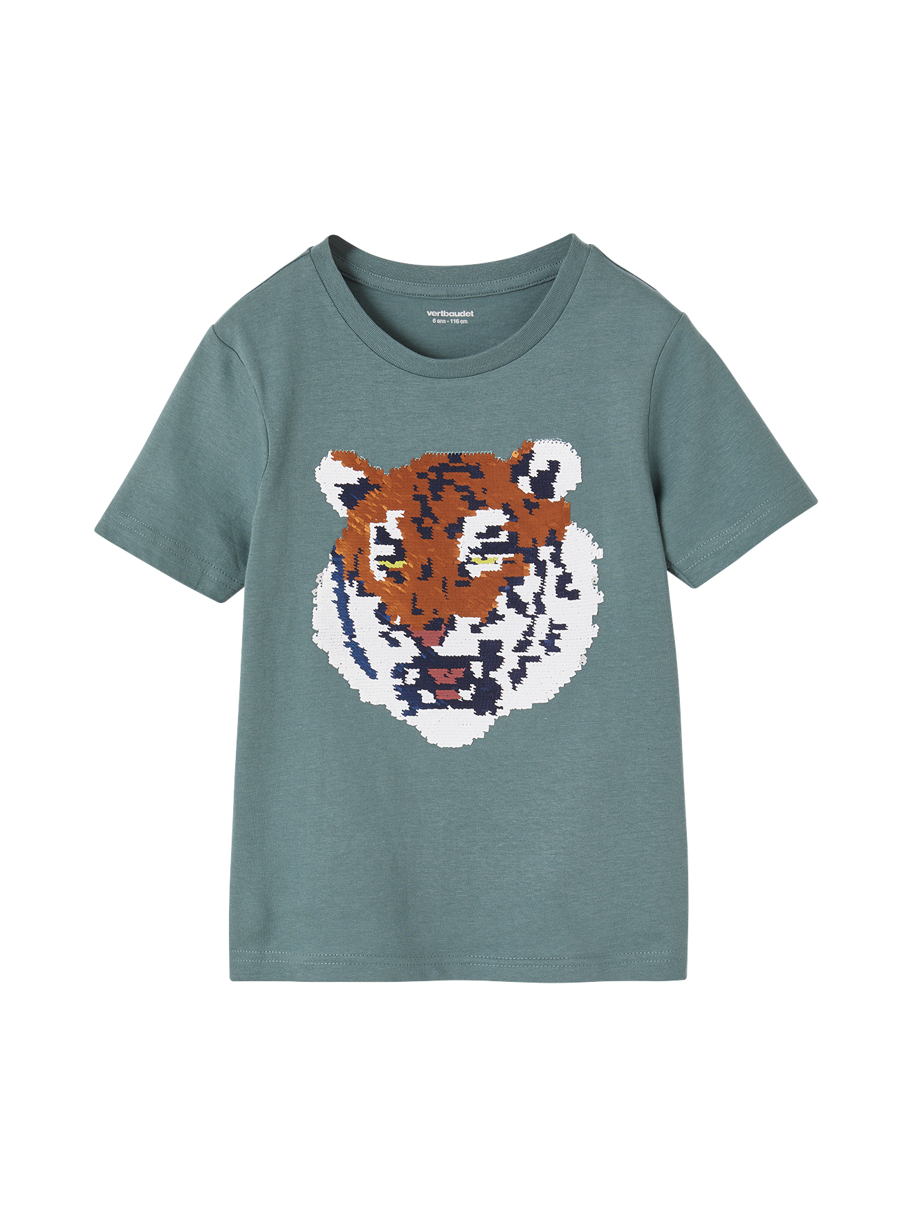 Tee-shirt motif à sequins réversibles, VERTBAUDET