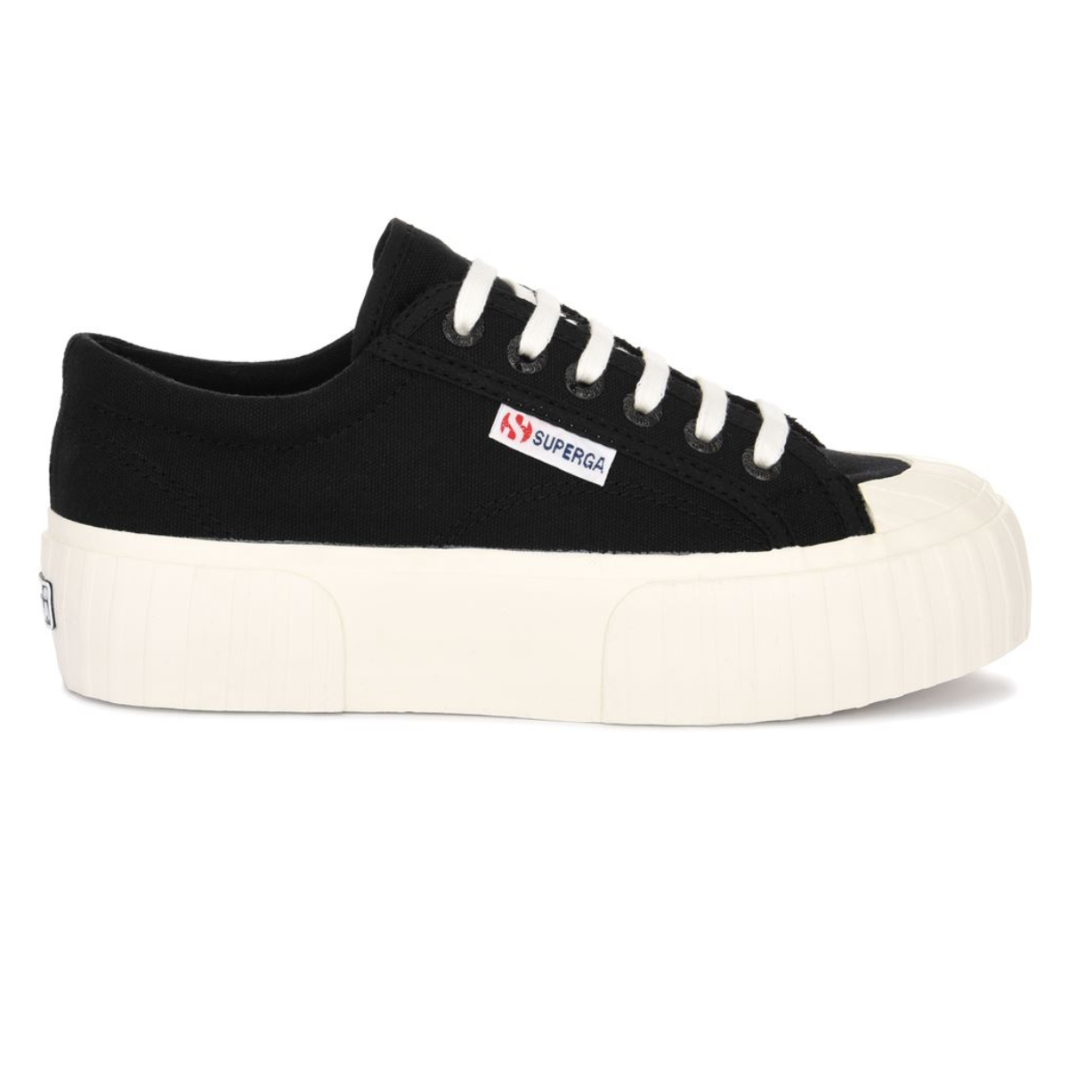 Baskets Compensées En Toile 2631 , Stripe, SUPERGA
