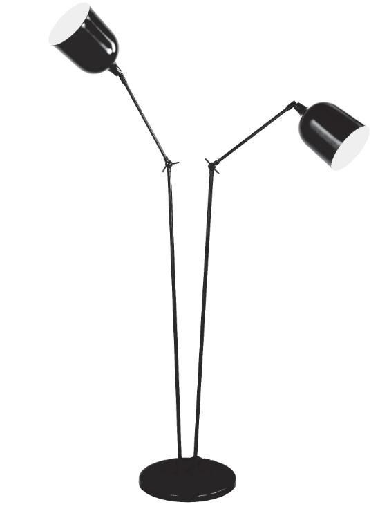 Lampadaire design en métal industriel, TWIN LS, ALUMINOR