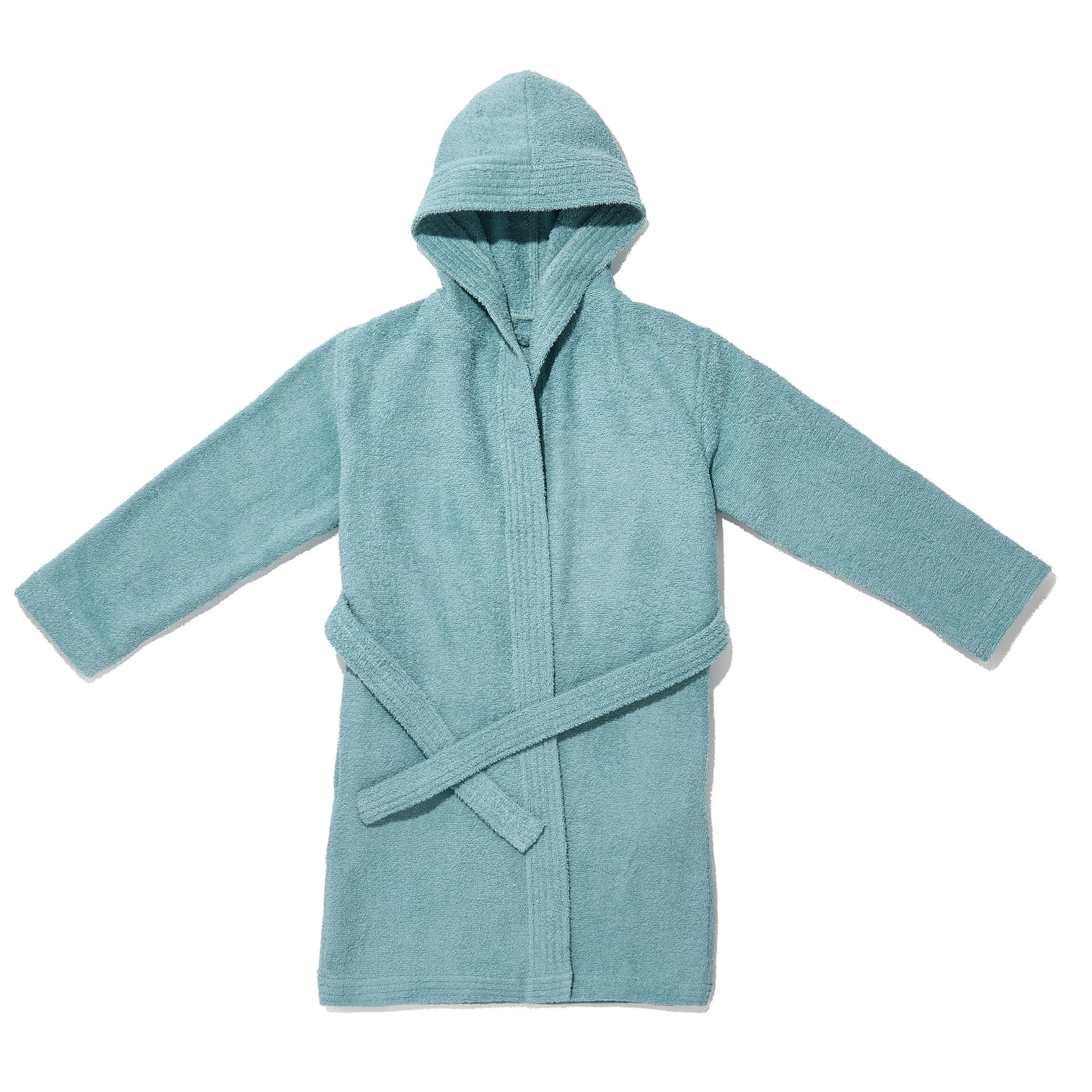 KISBINI 100% Cotton Long Hooded Robes Bathrobe for Kids Children 