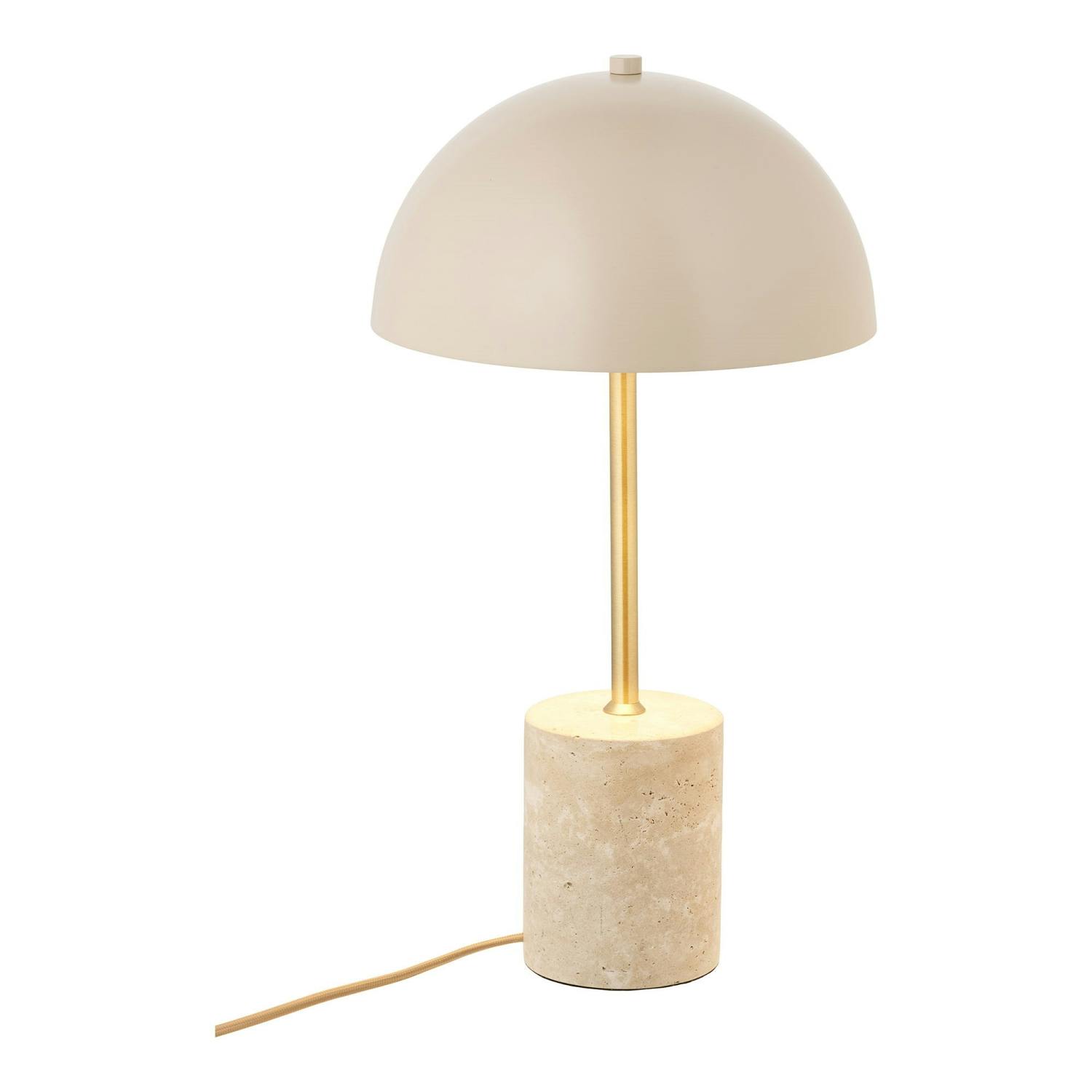 Lampe de table design marbre beige et métal doré KARS, PIER IMPORT