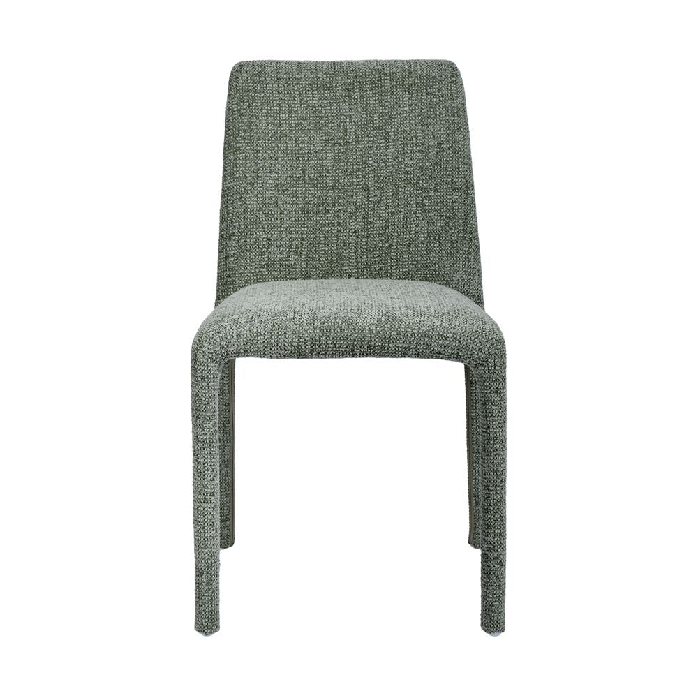 Chaise repas empilable tissu chenillé vert, ZAGO