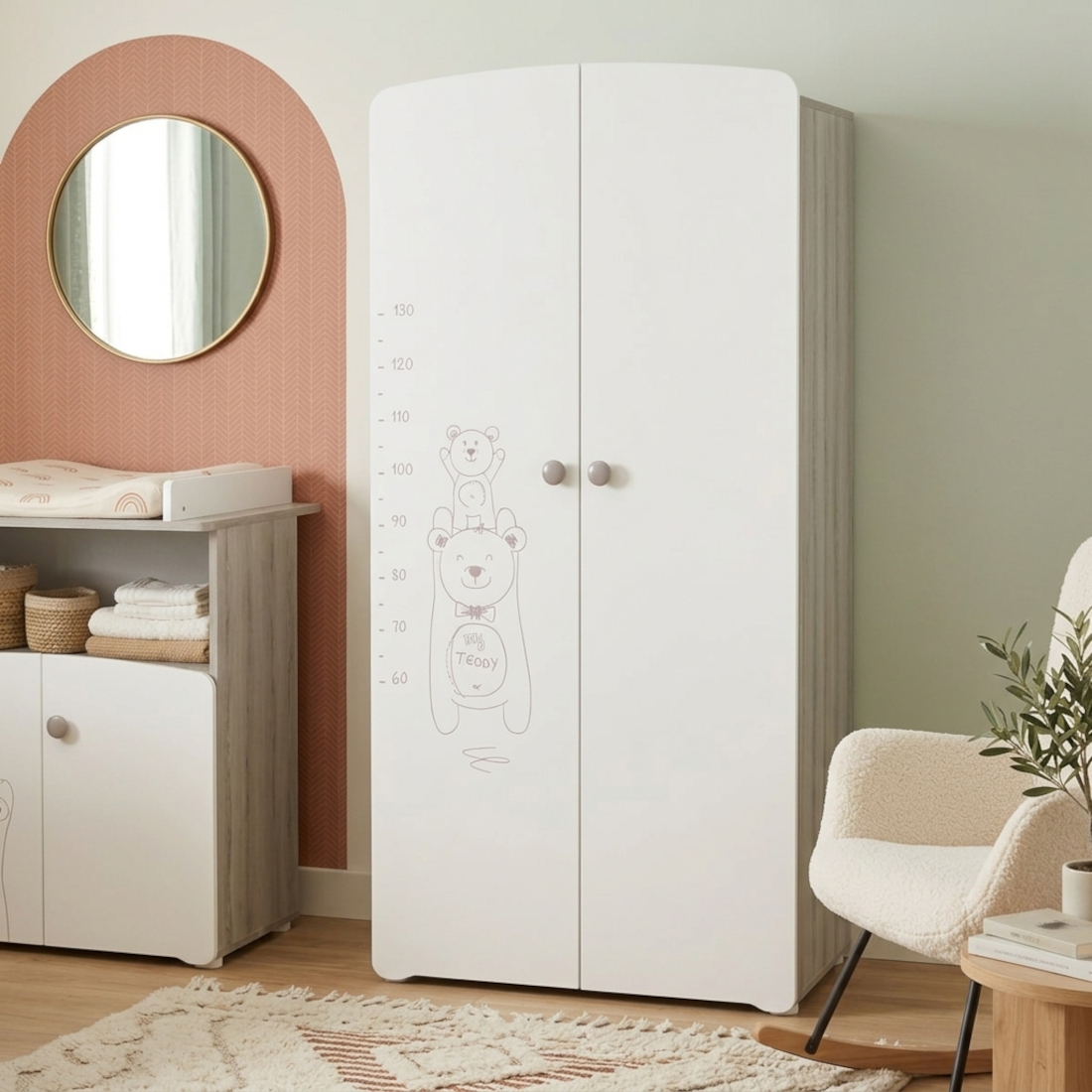 Armoire 2 portes bébé en Mélamine, BABY PRICE