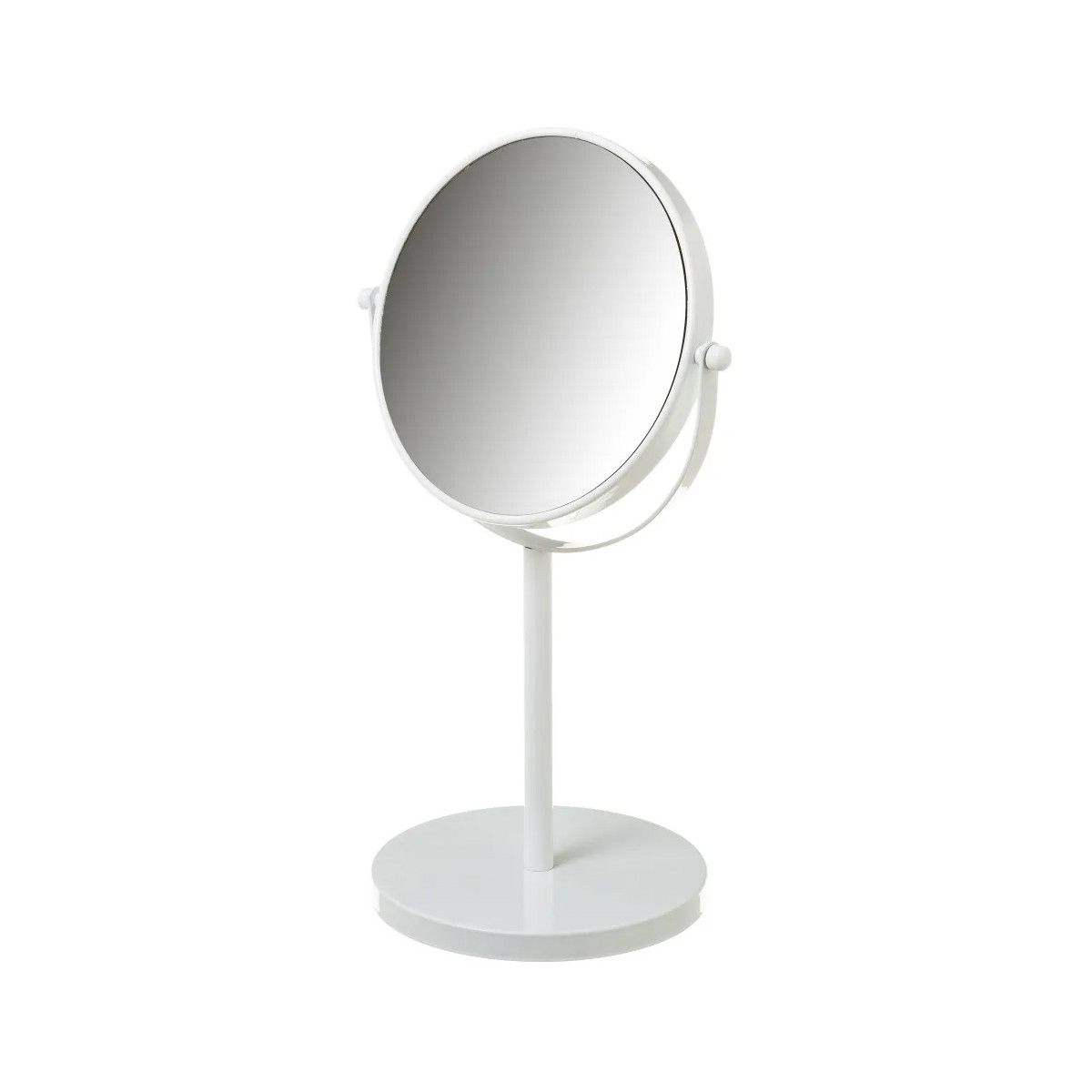 Miroir grossissant (x5) double face en métal blanc