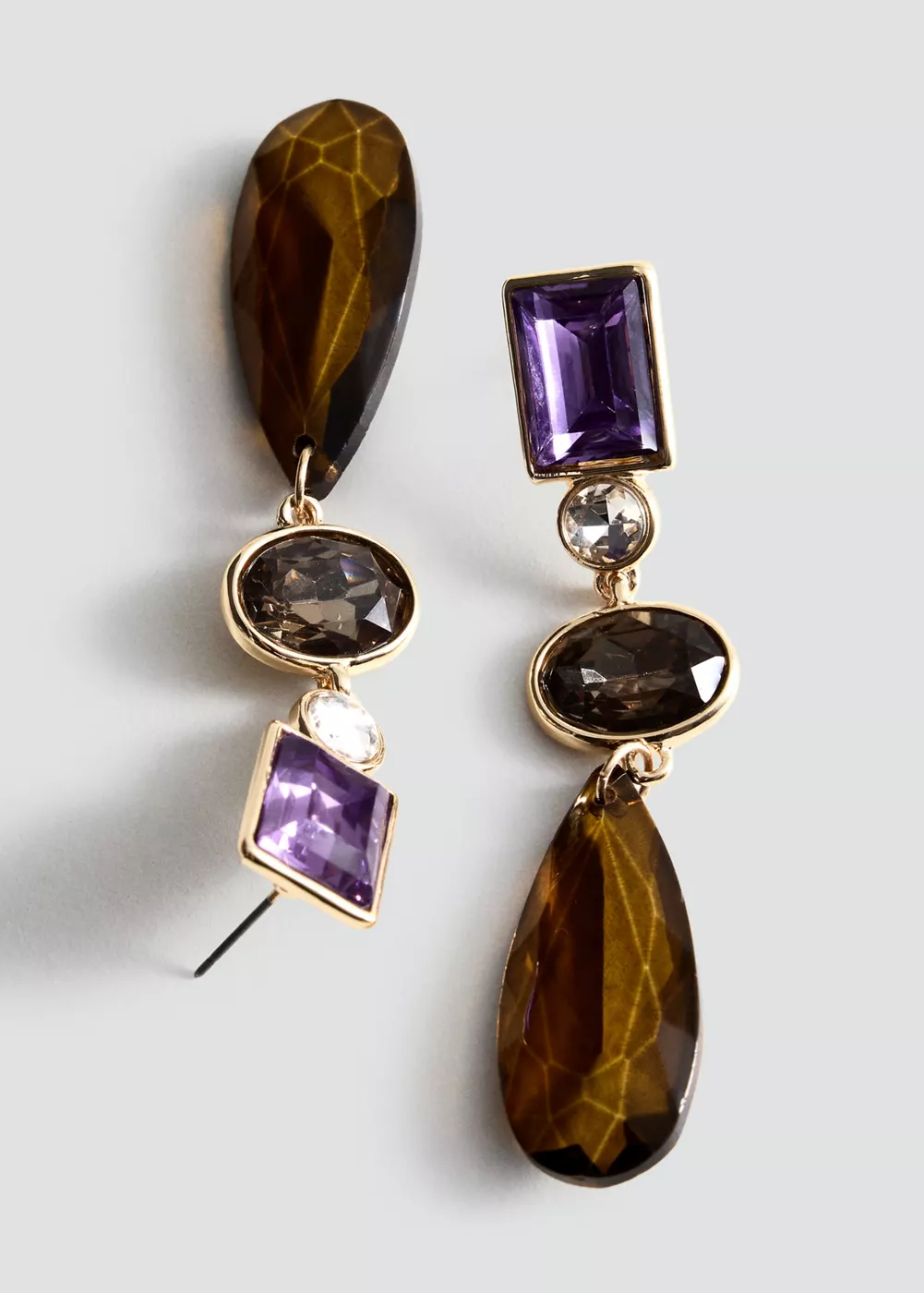 Boucles d’oreilles longues en verre cascade, MANGO
