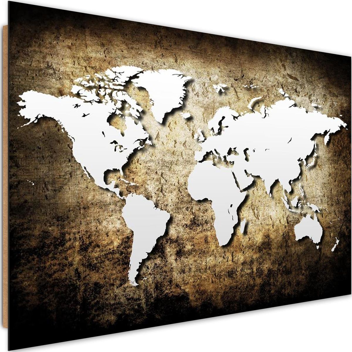 Tableau Bois Ancienne Carte Du Monde Vintage Marron Recollection La Redoute