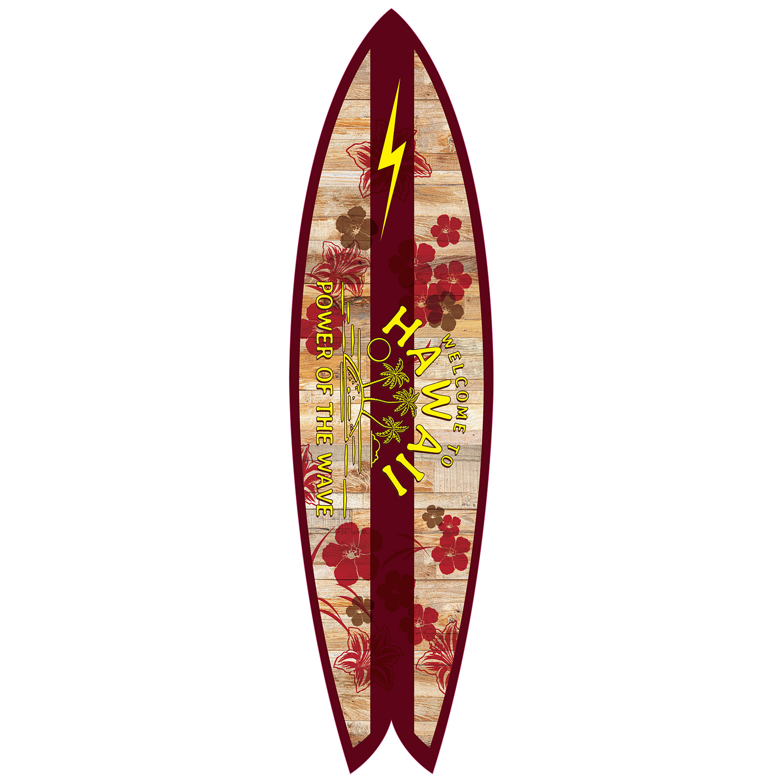 Planche de surf décorative welcome hawaii, HEXOA