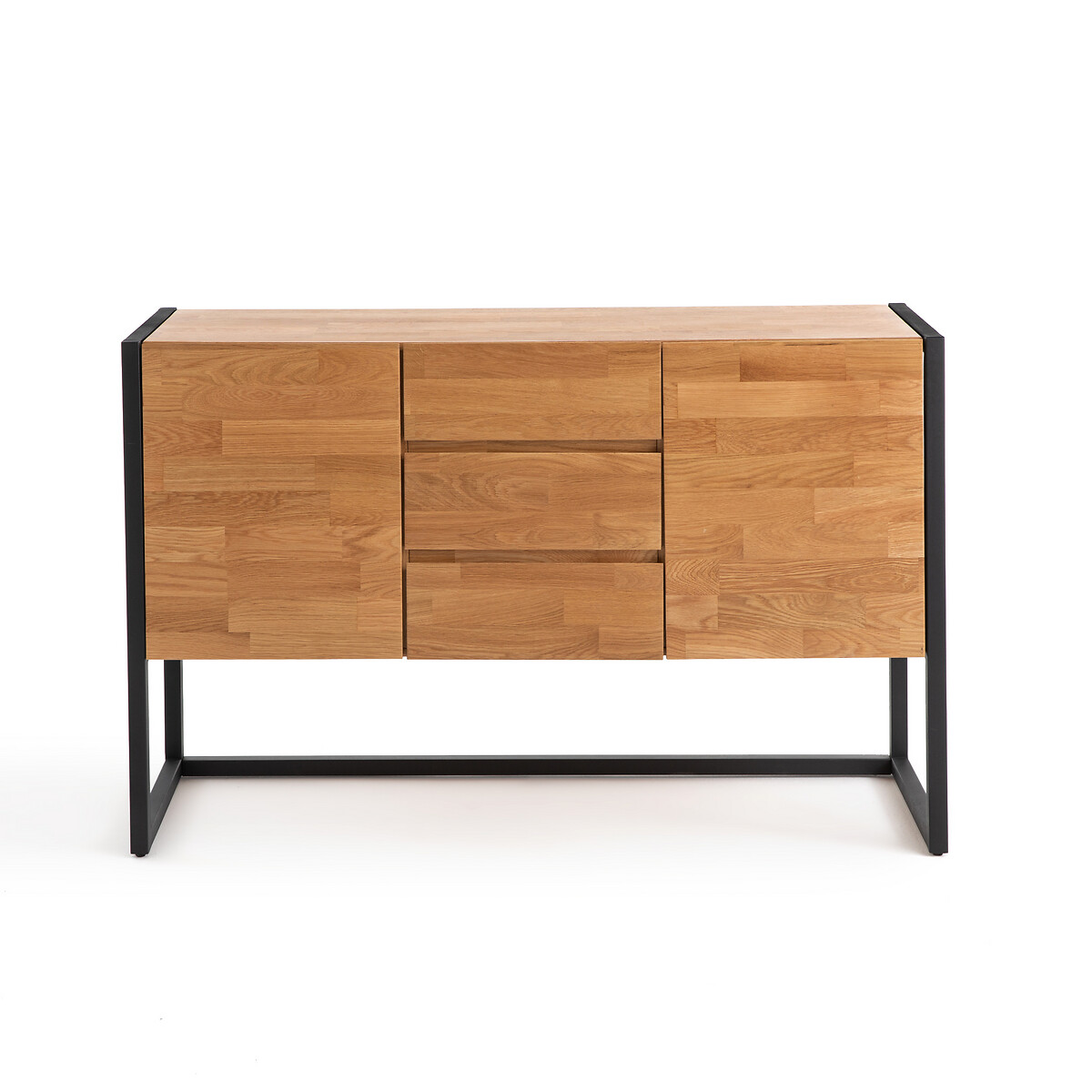 Product photograph of Hiba Oak And Industrial Metal Sideboard from La Redoute UK.