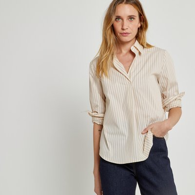 Striped Cotton Oversized Tunic Top LA REDOUTE COLLECTIONS