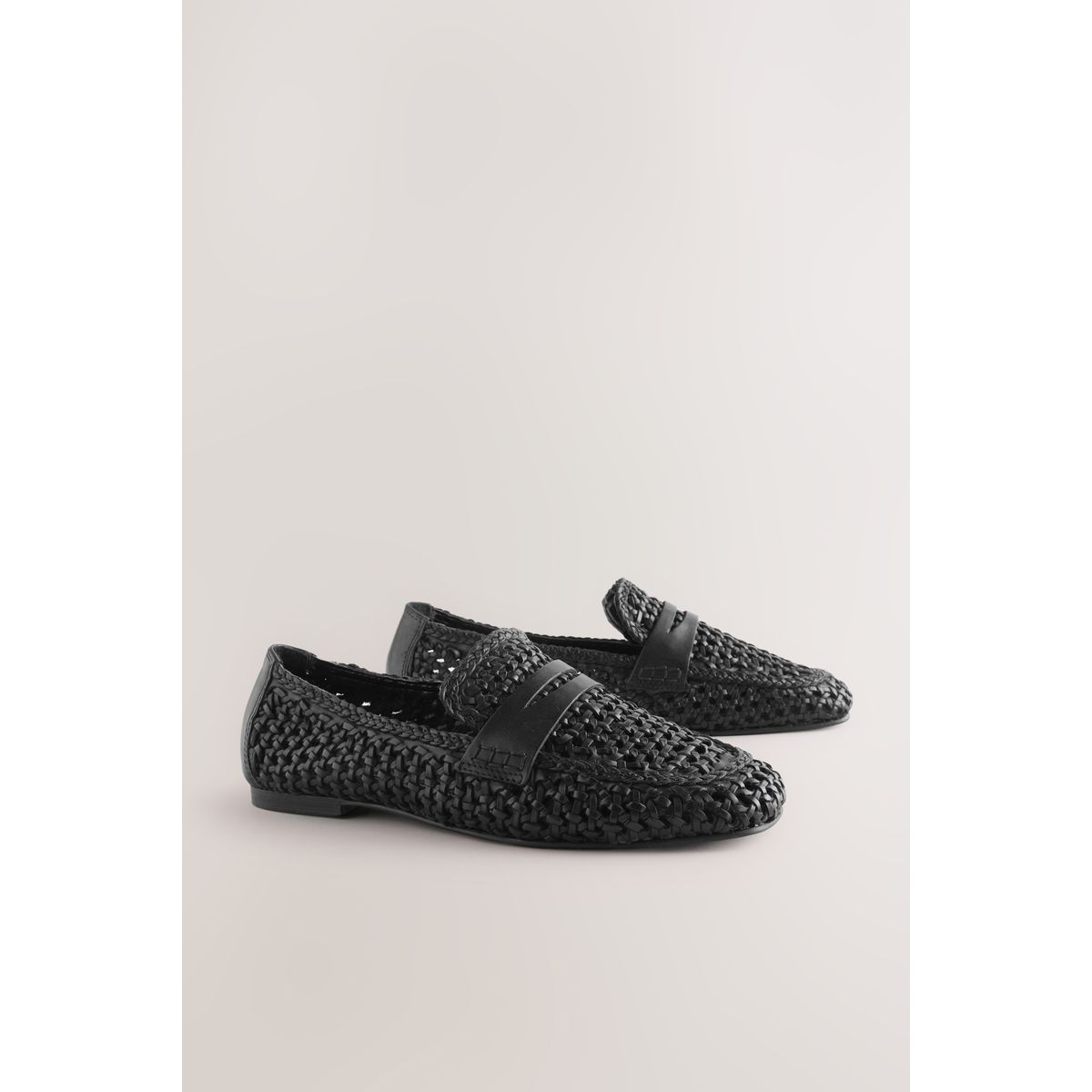 Mocassins en cuir à bout carré, NEXT