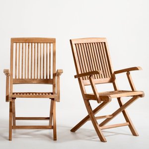 Set van 2 plooibare fauteuils, massief teak LA REDOUTE INTERIEURS image