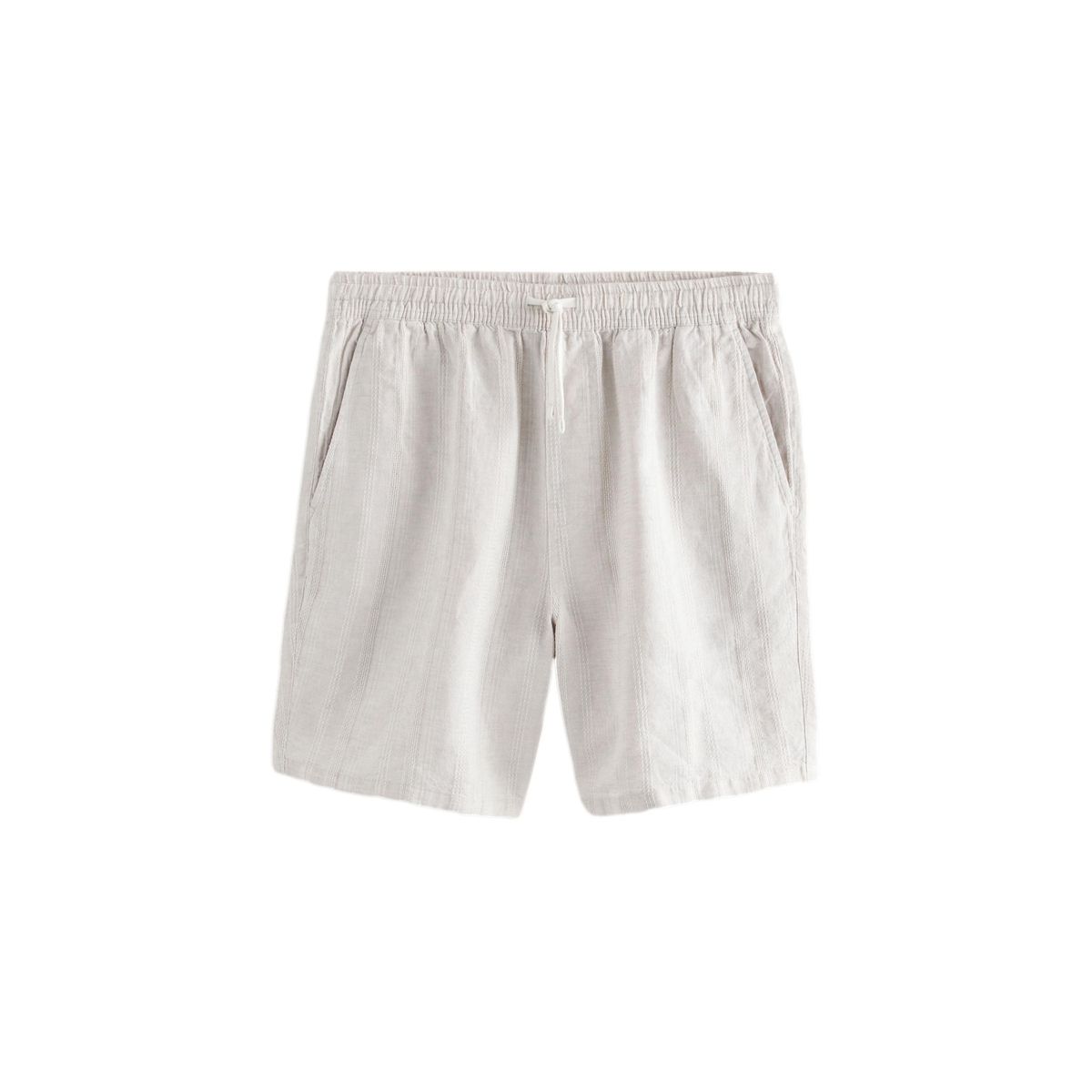 Short texturé en lin avec taille élastique, NEXT