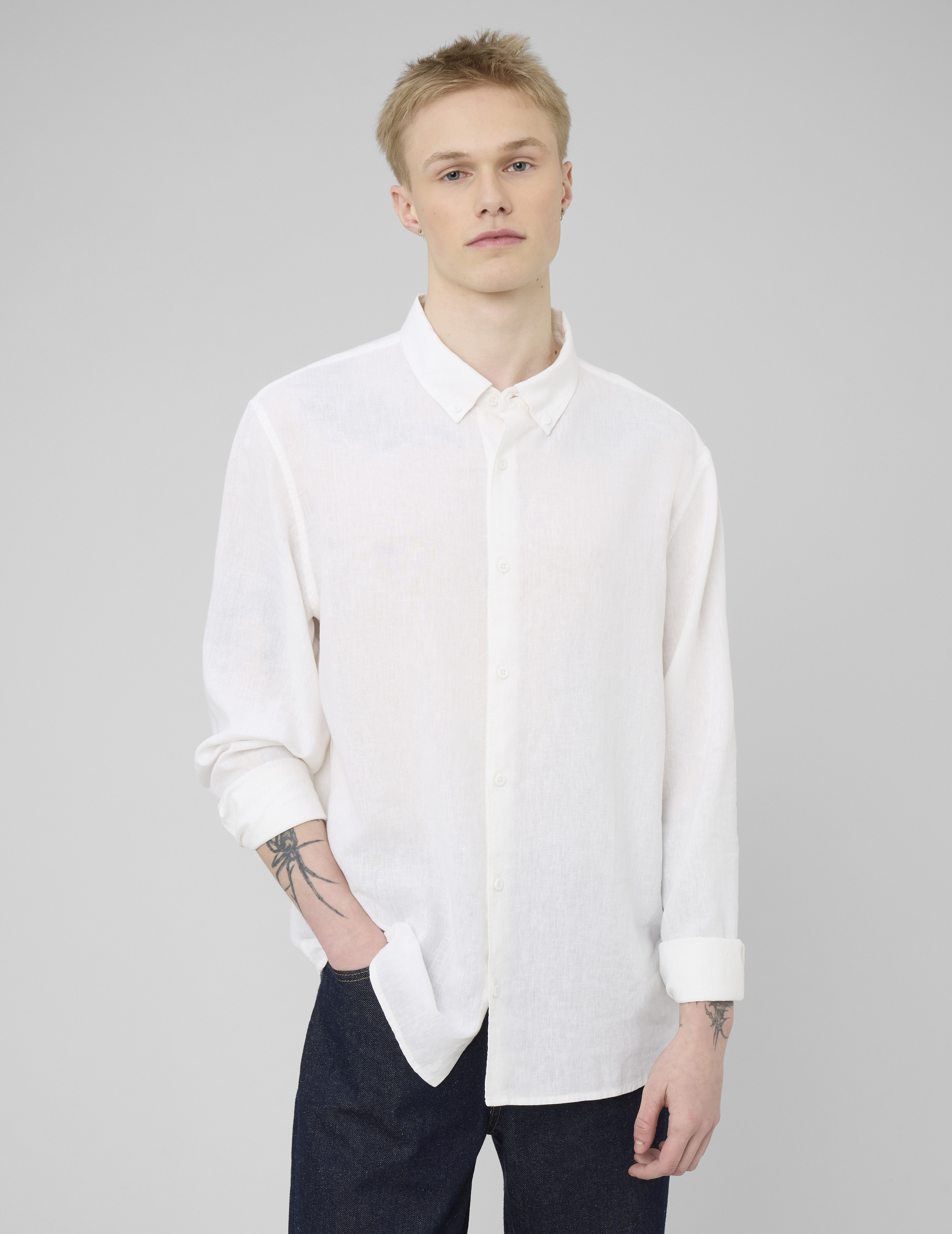 Chemise manches longues viscose lin, BZB