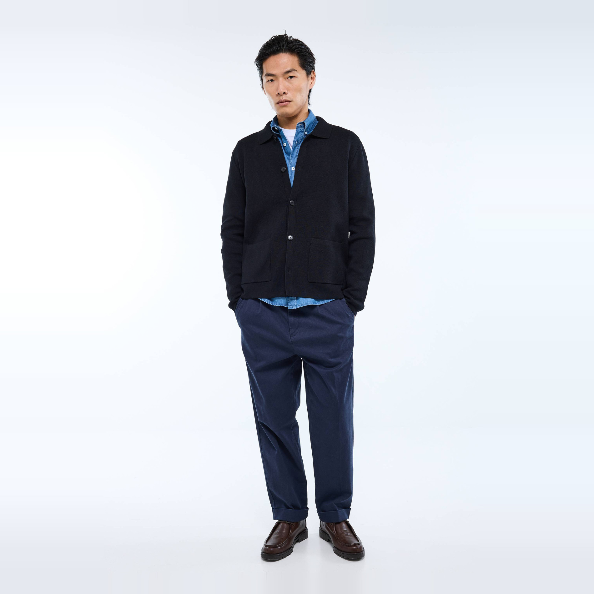 Gilet boutonné en coton, MONOPRIX
