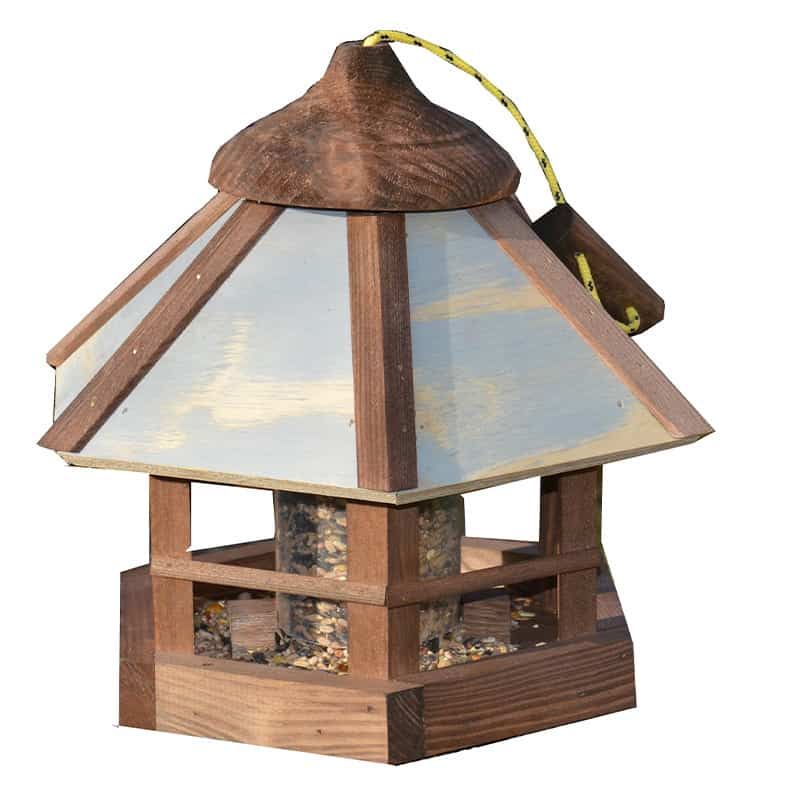Mangeoire à oiseaux métallique en forme de lanterne