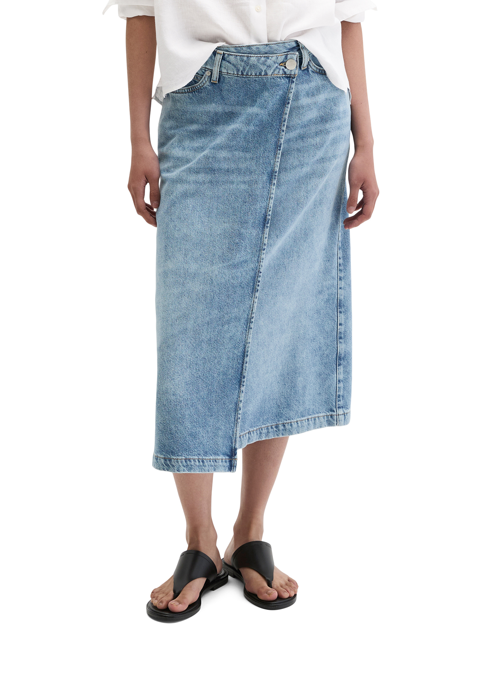 Jupe en jean X-Front A-Shape en mélange de lyocell, de lin et de coton, MARC O'POLO