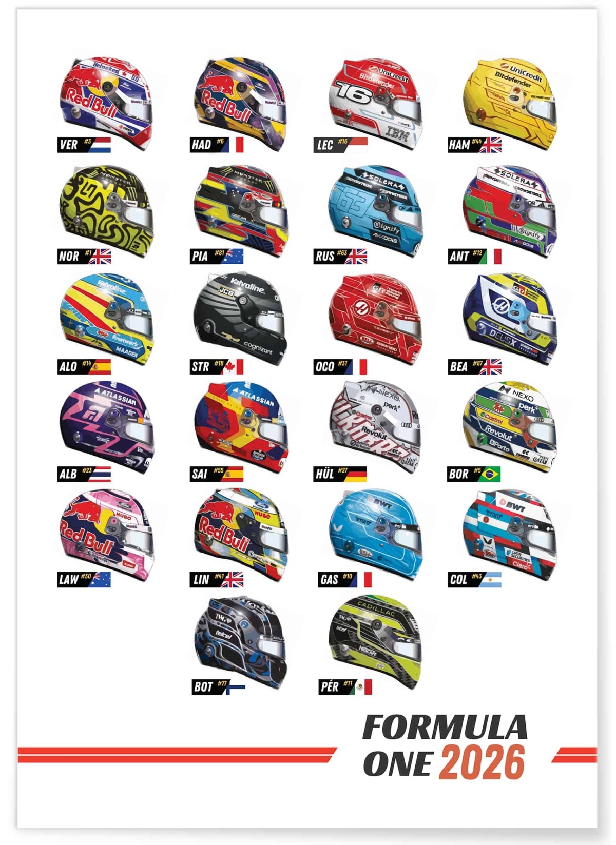 Affiche Championnat Formule 1 2026, L'AFFICHERIE