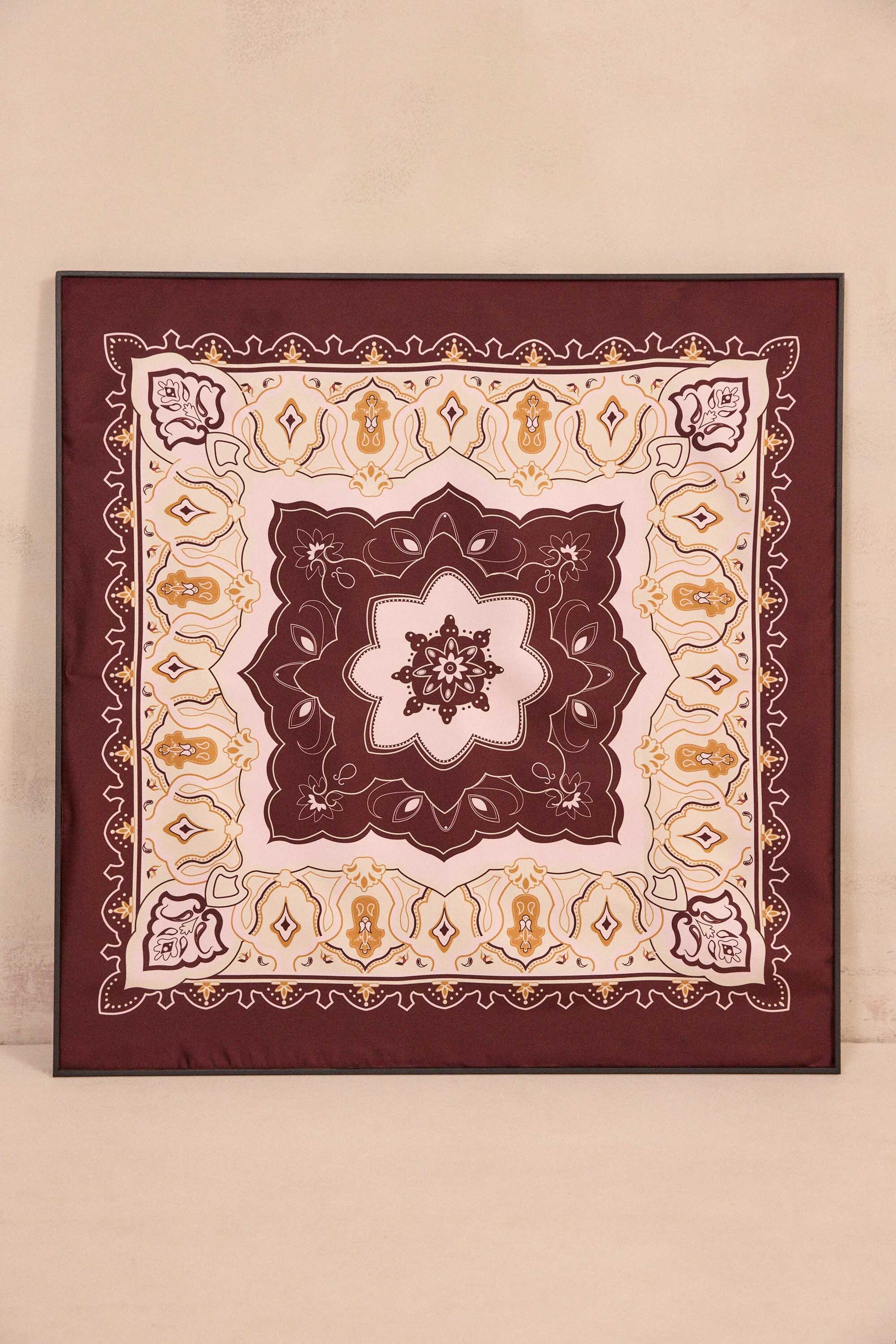 Foulard imprimé bordeaux en soie ROI, Maison 123