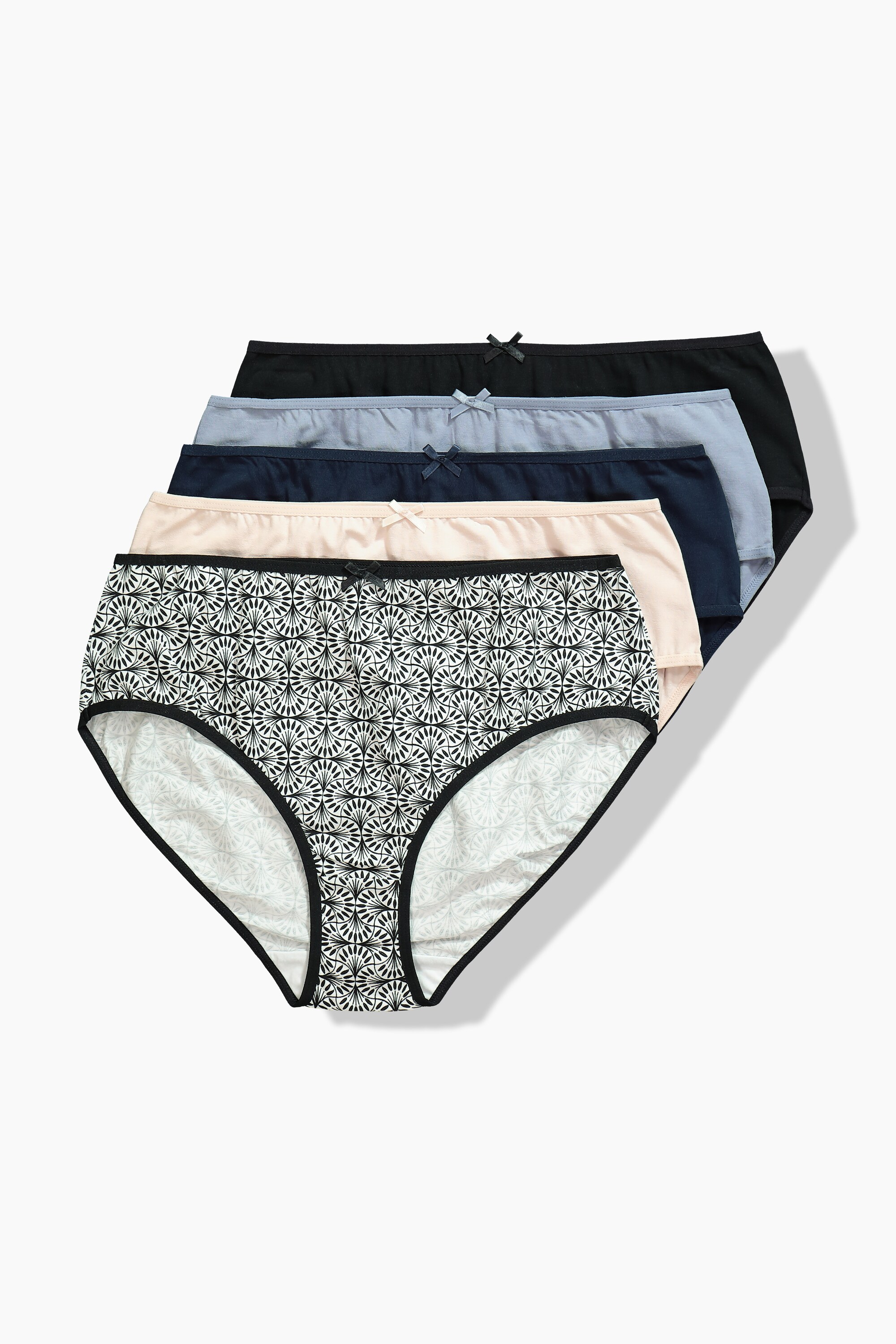 Lot de 5 culottes midi, motif/couleurs unies, ULLA POPKEN