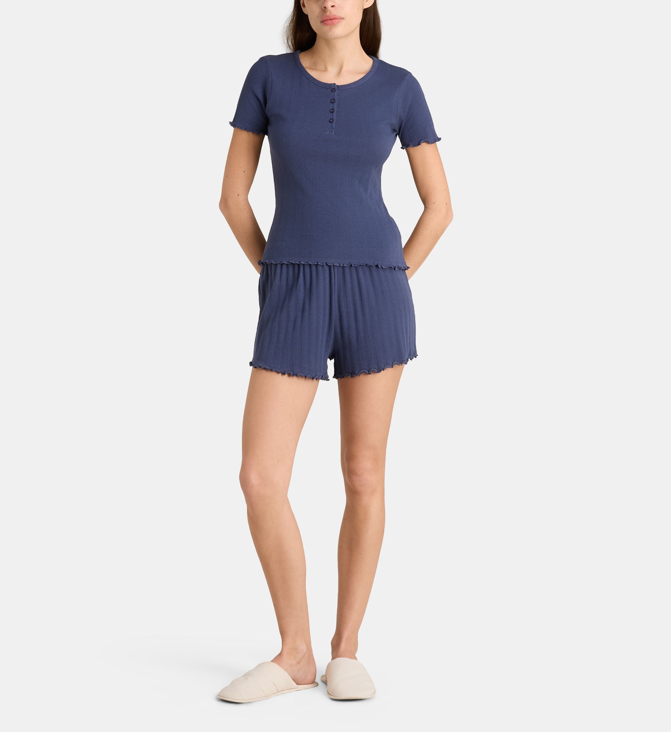 Pyjacourt beli pointelle de coton, GALERIES LAFAYETTE