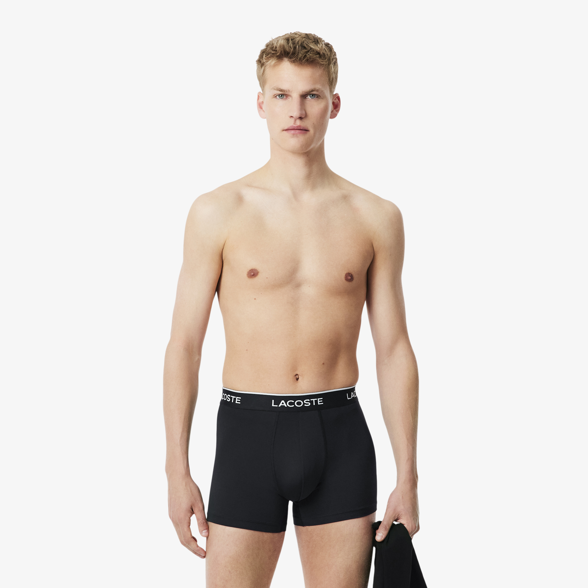 Lot de 3 boxers courts microfibre, LACOSTE