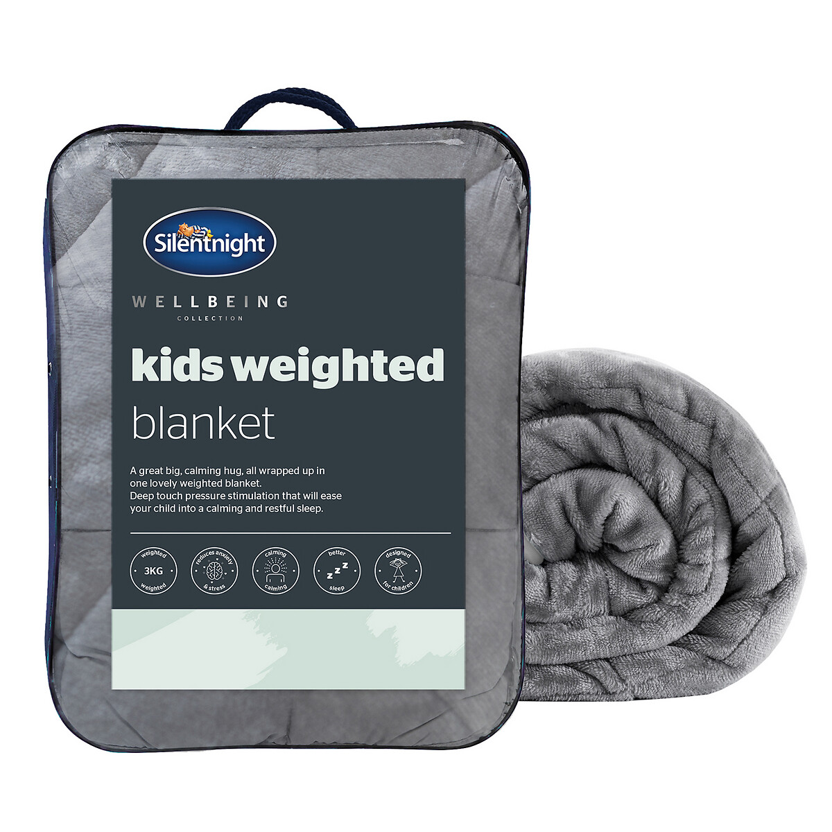 Kids 3kg Weighted Blanket Grey