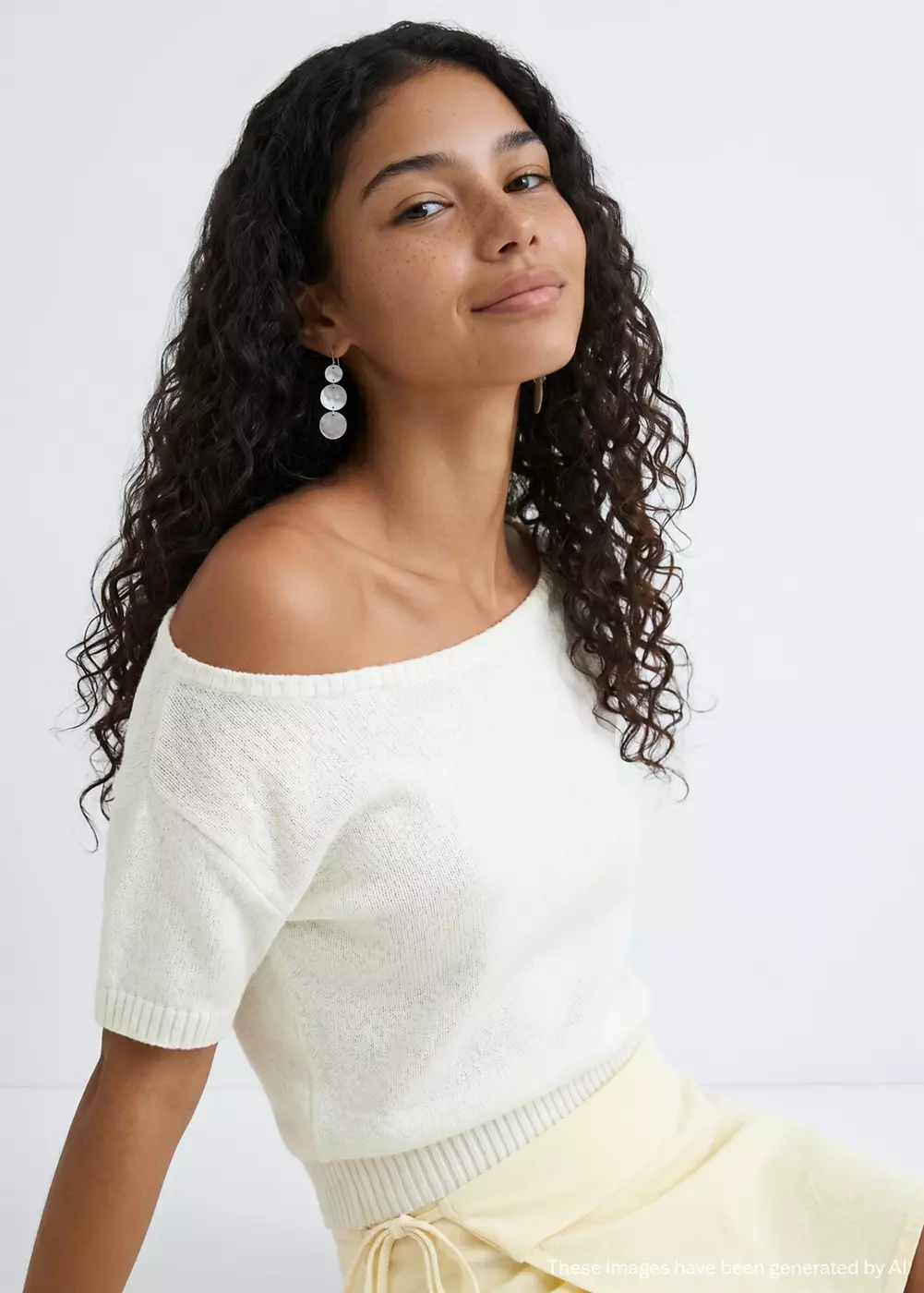 Pull en maille à épaules dénudées, MANGO TEEN