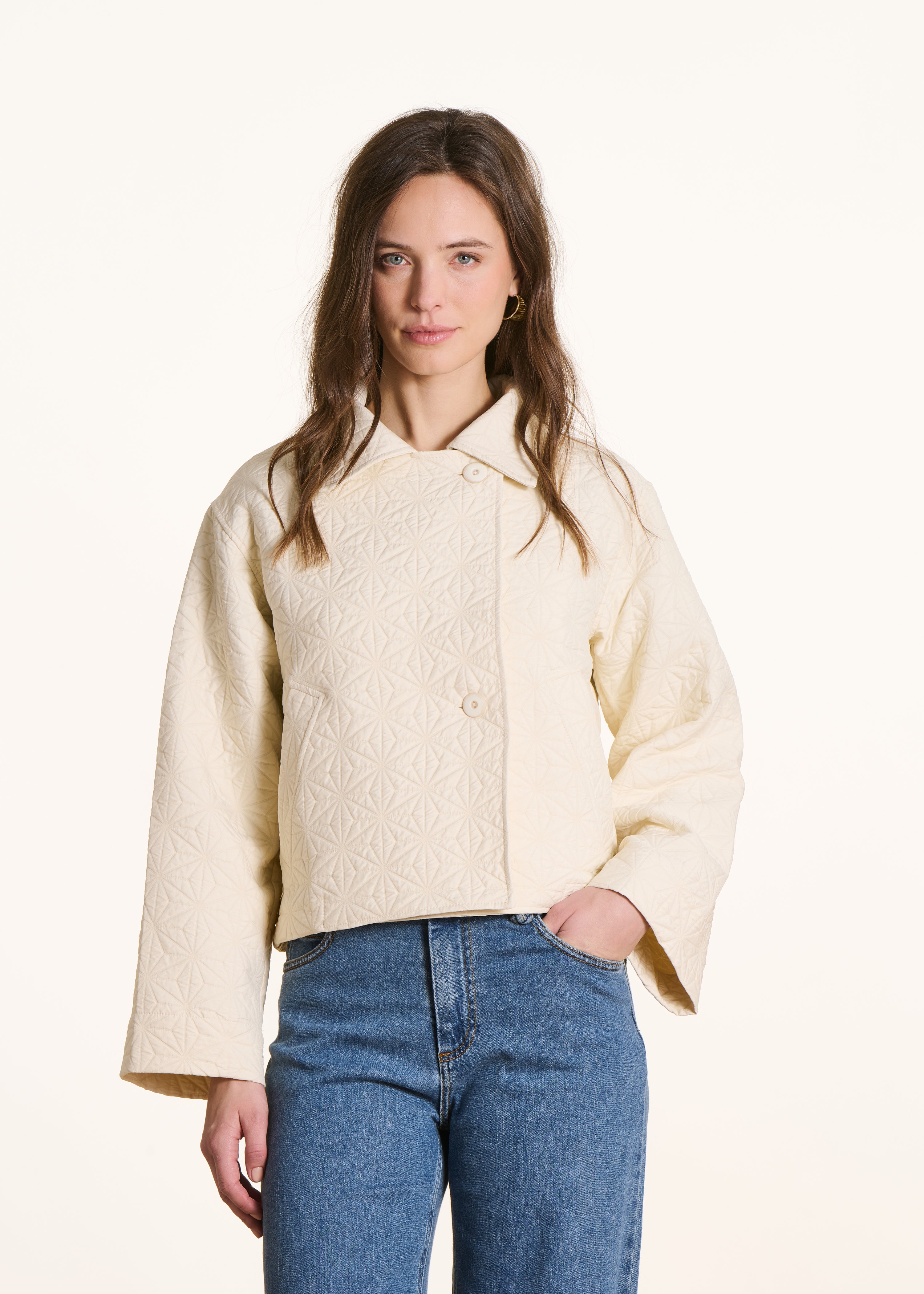 Veste courte en jacquard fantaisie, LA FEE MARABOUTEE