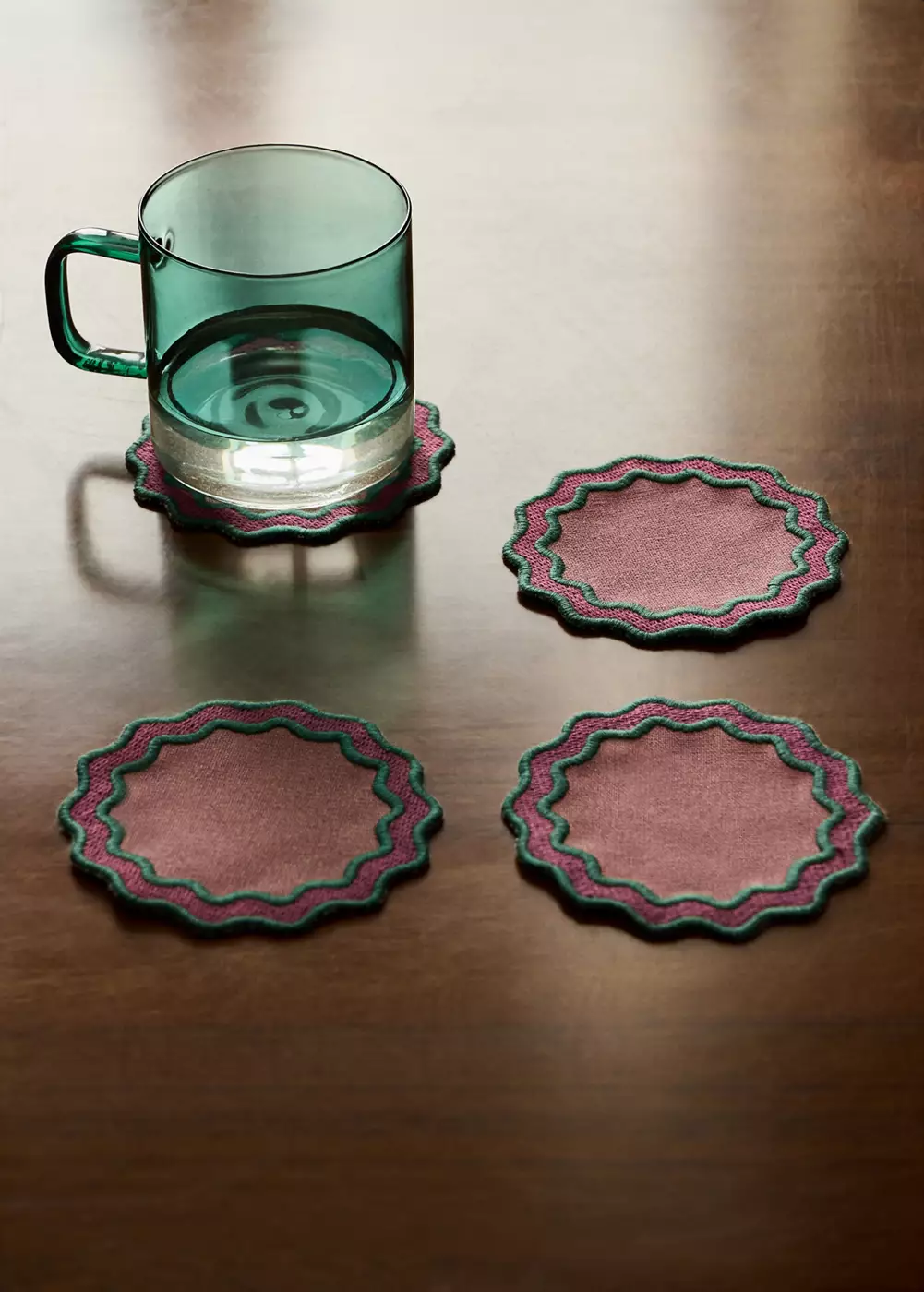 Dessous de verre géométriques 100 % coton, MANGO HOME