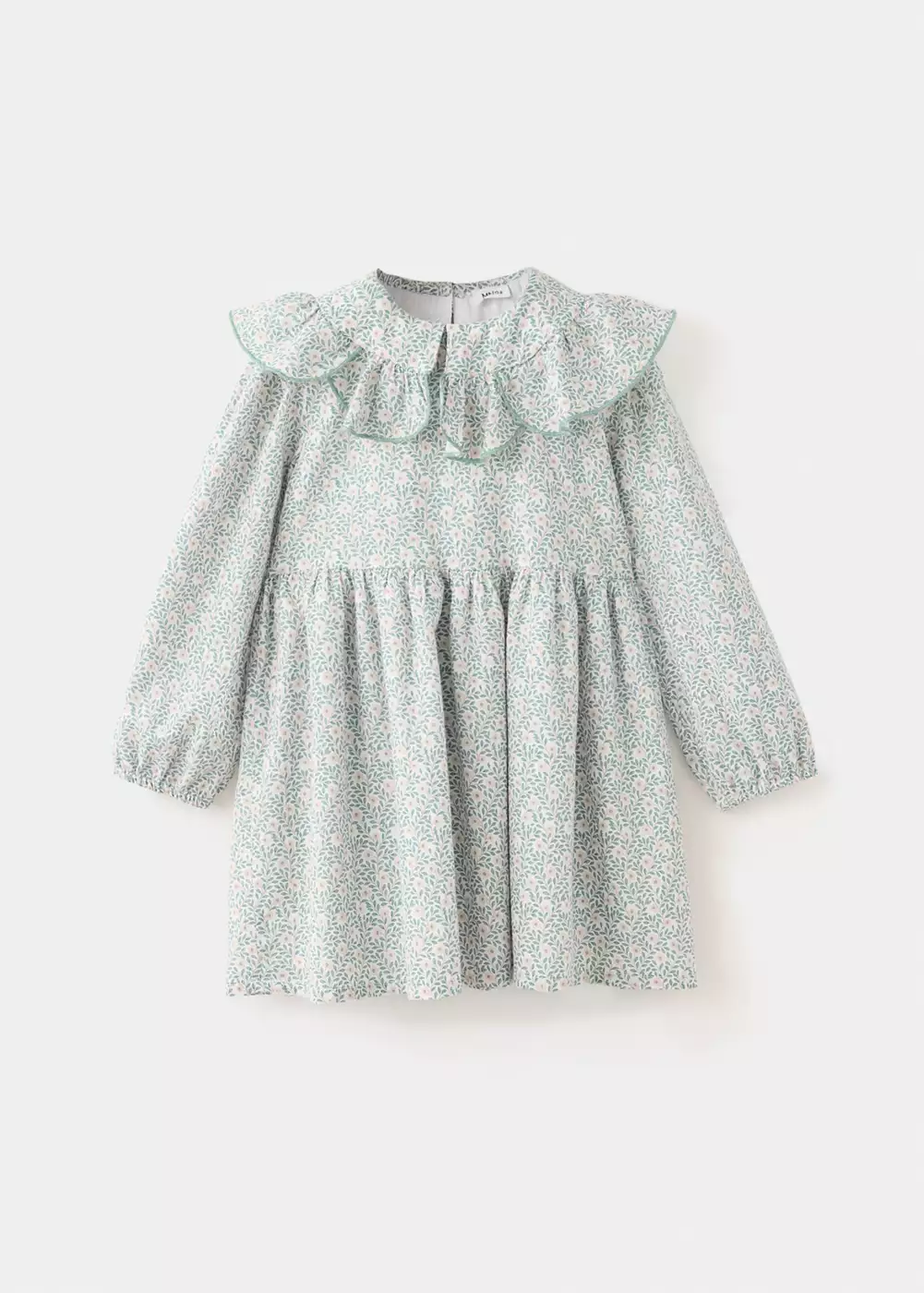 Robe imprimée col babydoll, MANGO BABY