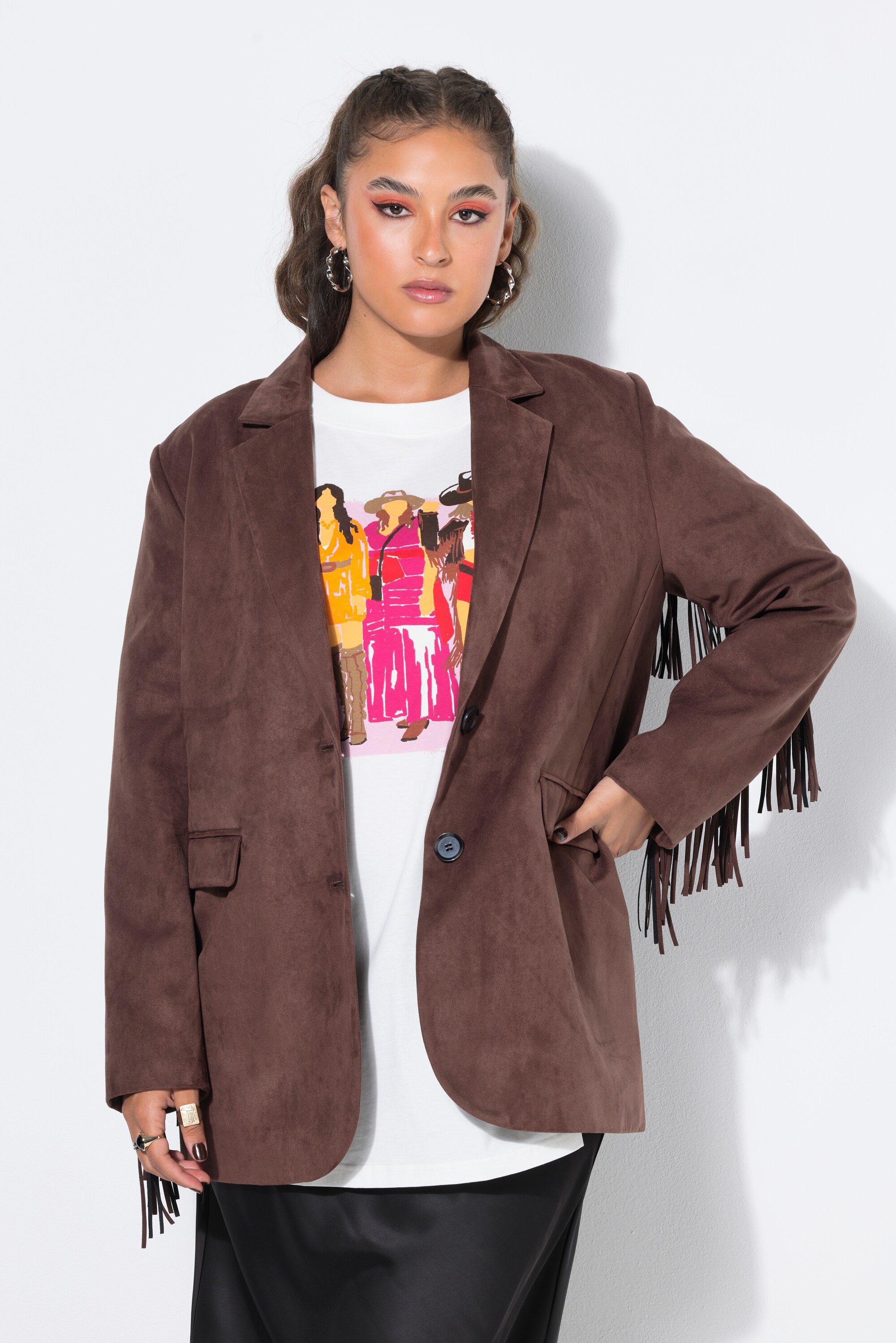 Blazer oversized en similicuir suédé, STUDIO UNTOLD