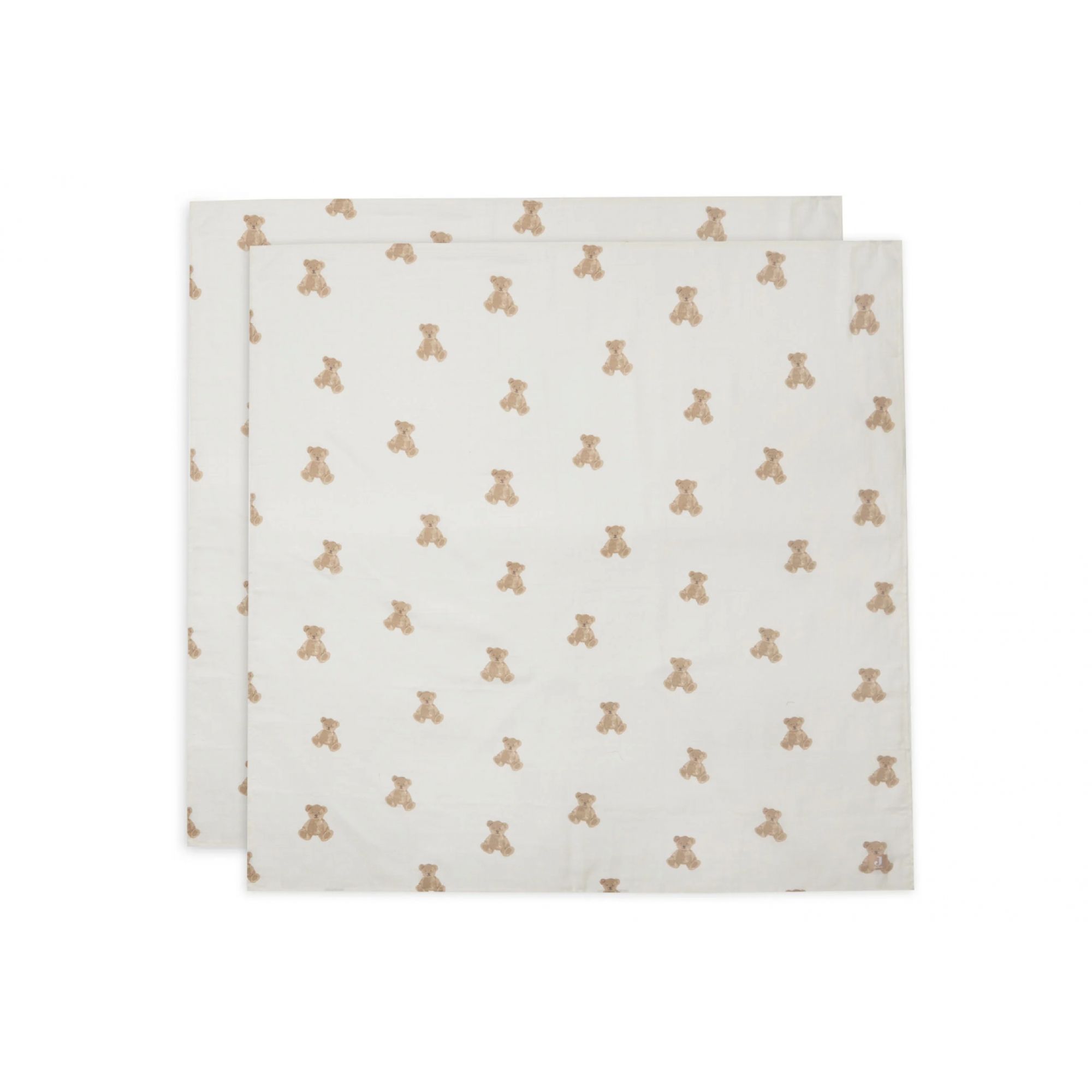 Lot de 2 langes gaze de coton 115 x 115 cm Teddy Bear, JOLLEIN