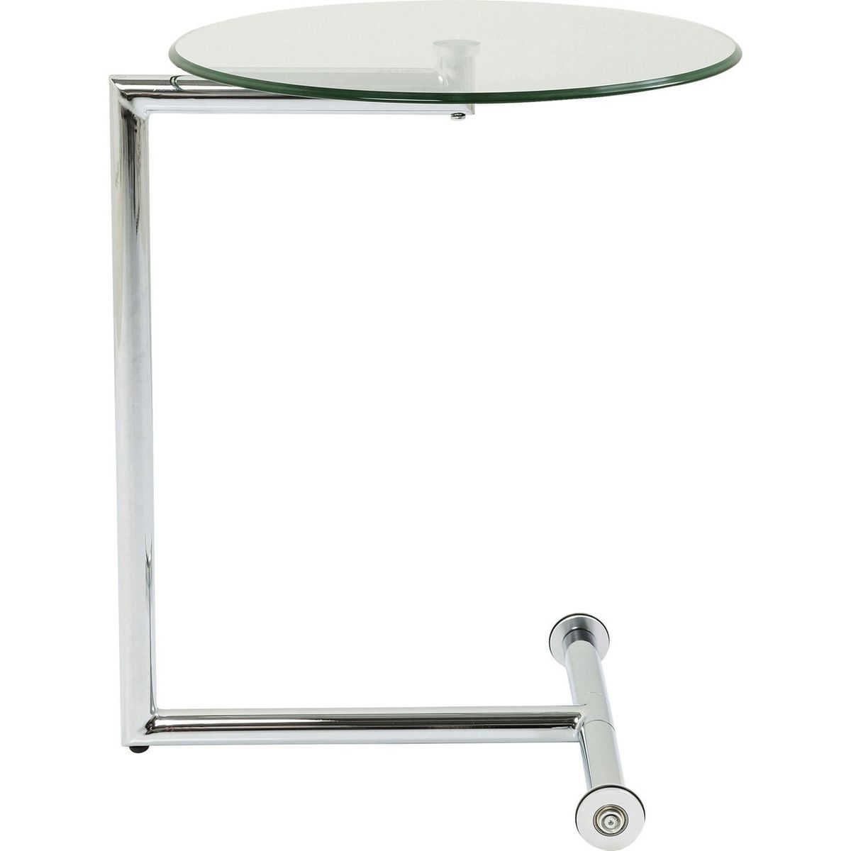 Table basse vintage chromée / table basse avec verre fumé