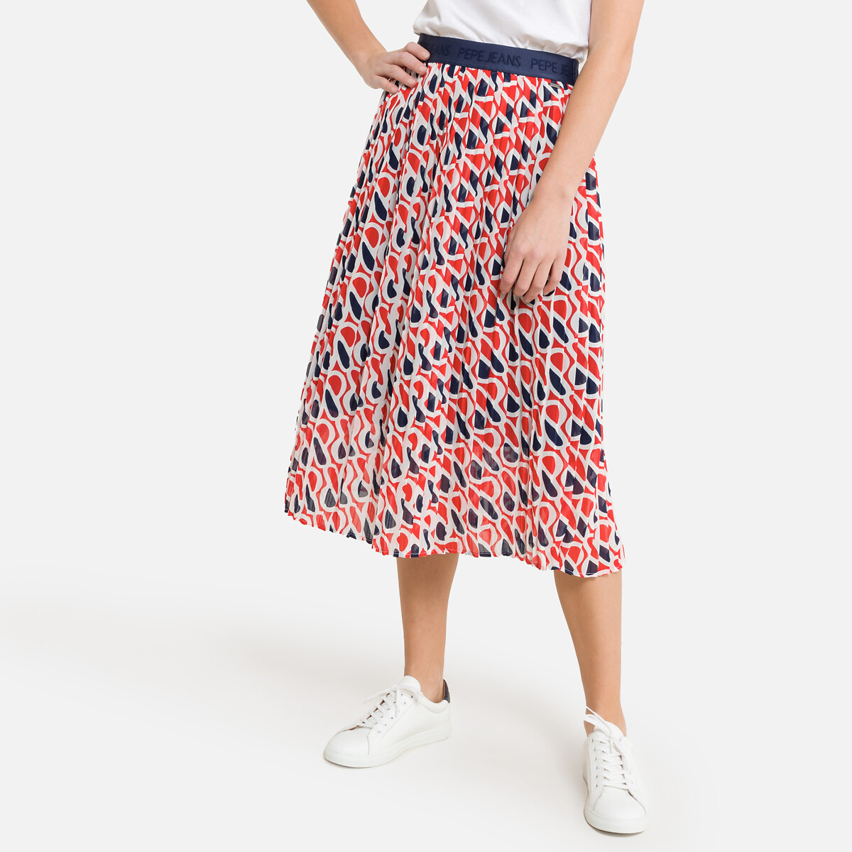 graphic pleated skirt