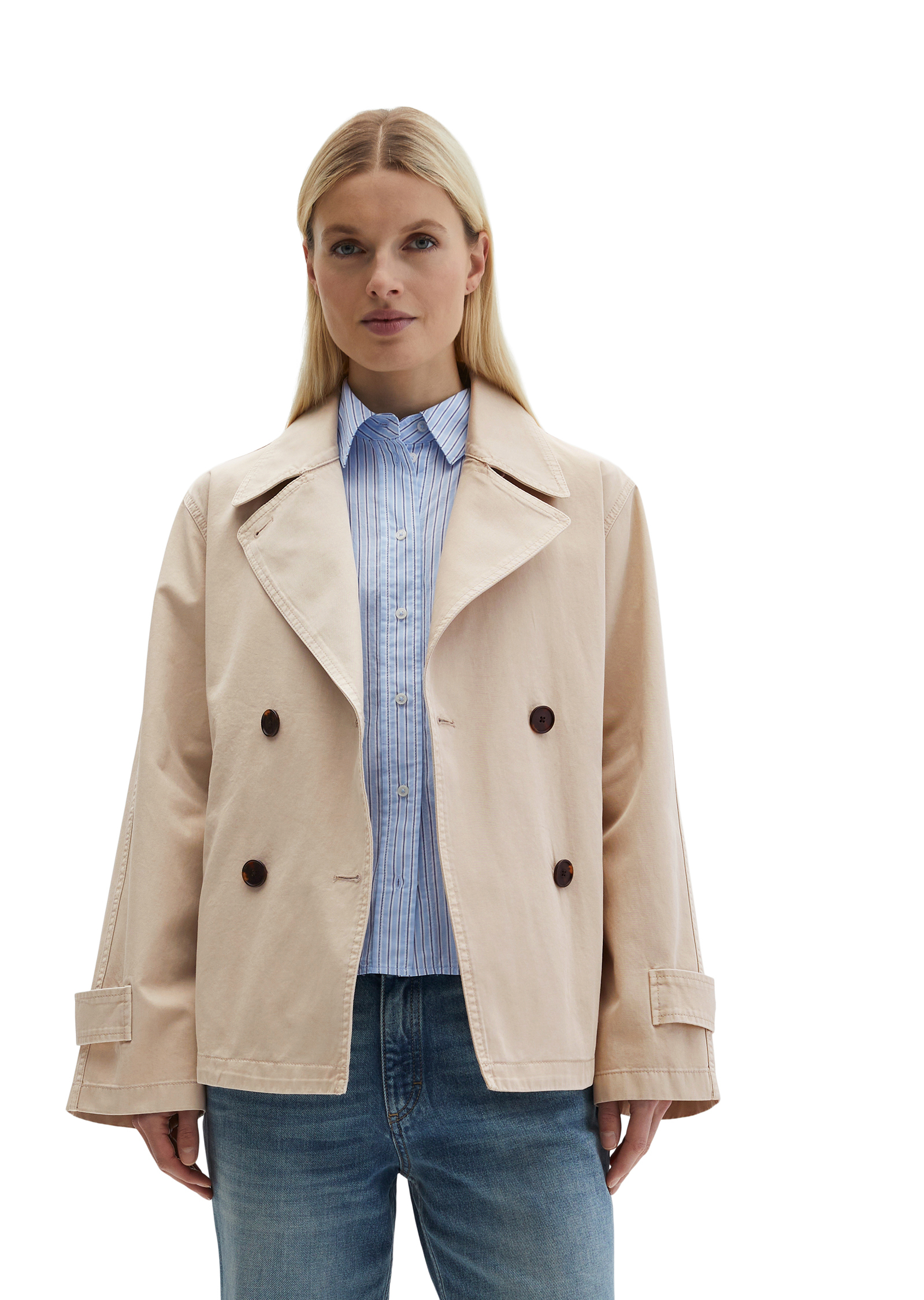 Veste caban relaxed garment-dyed en sergé de coton organique, MARC O'POLO