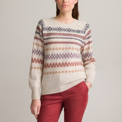 Pull col rond, maille jacquard ANNE WEYBURN